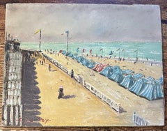 French Impressionist Oil Painting of La Plage de Cabourg, a Picturesque Beach