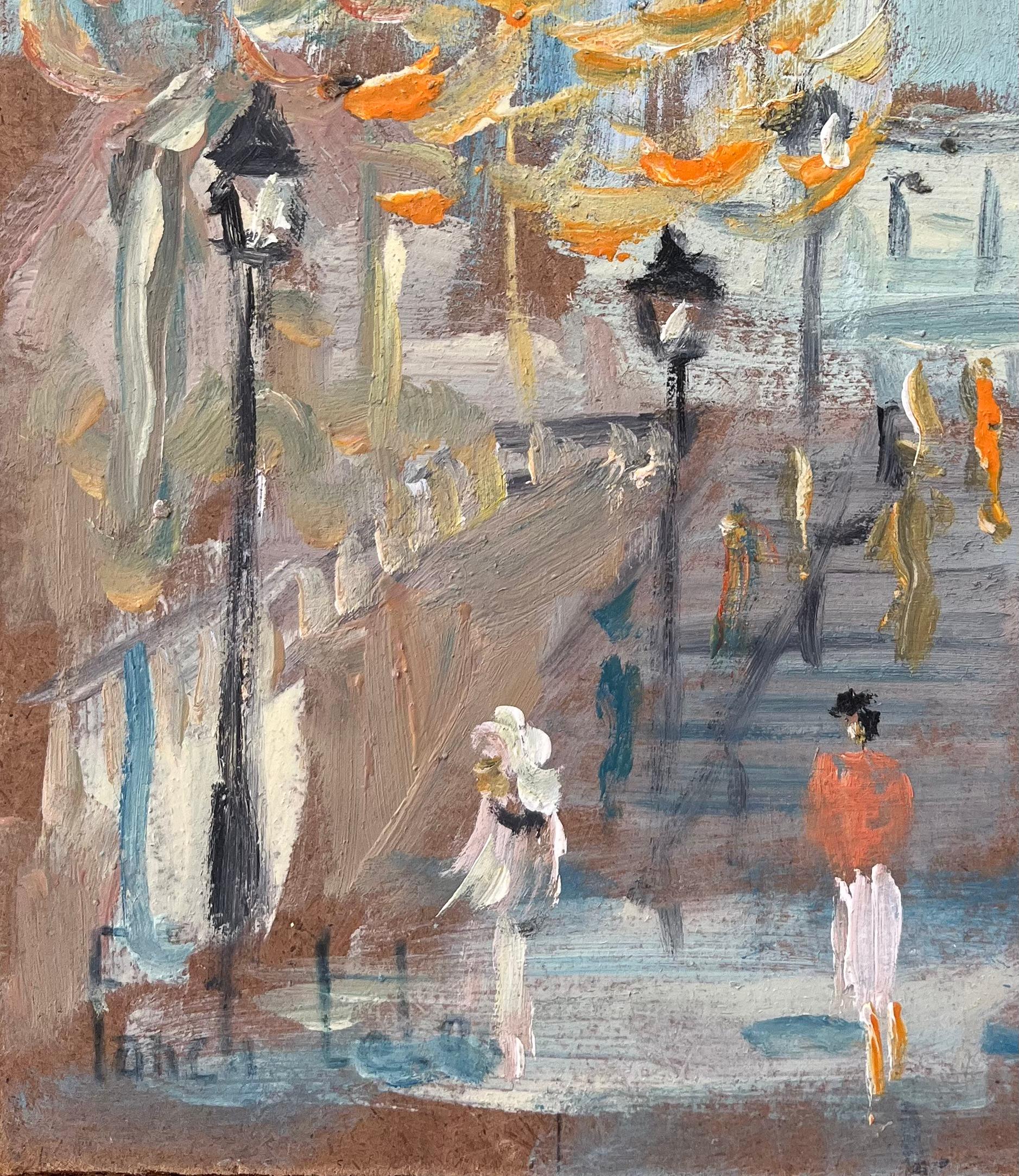 Title: French Impressionist Oil Painting of Montmartre with a View of Sacré-Cœur
By Fanch Lel (French b. 1930)
Size: 9.5 x 7.5 inches (height x width)
Signed: Yes
Oil painting on board, unframed
Condition: The painting is in good condition, with