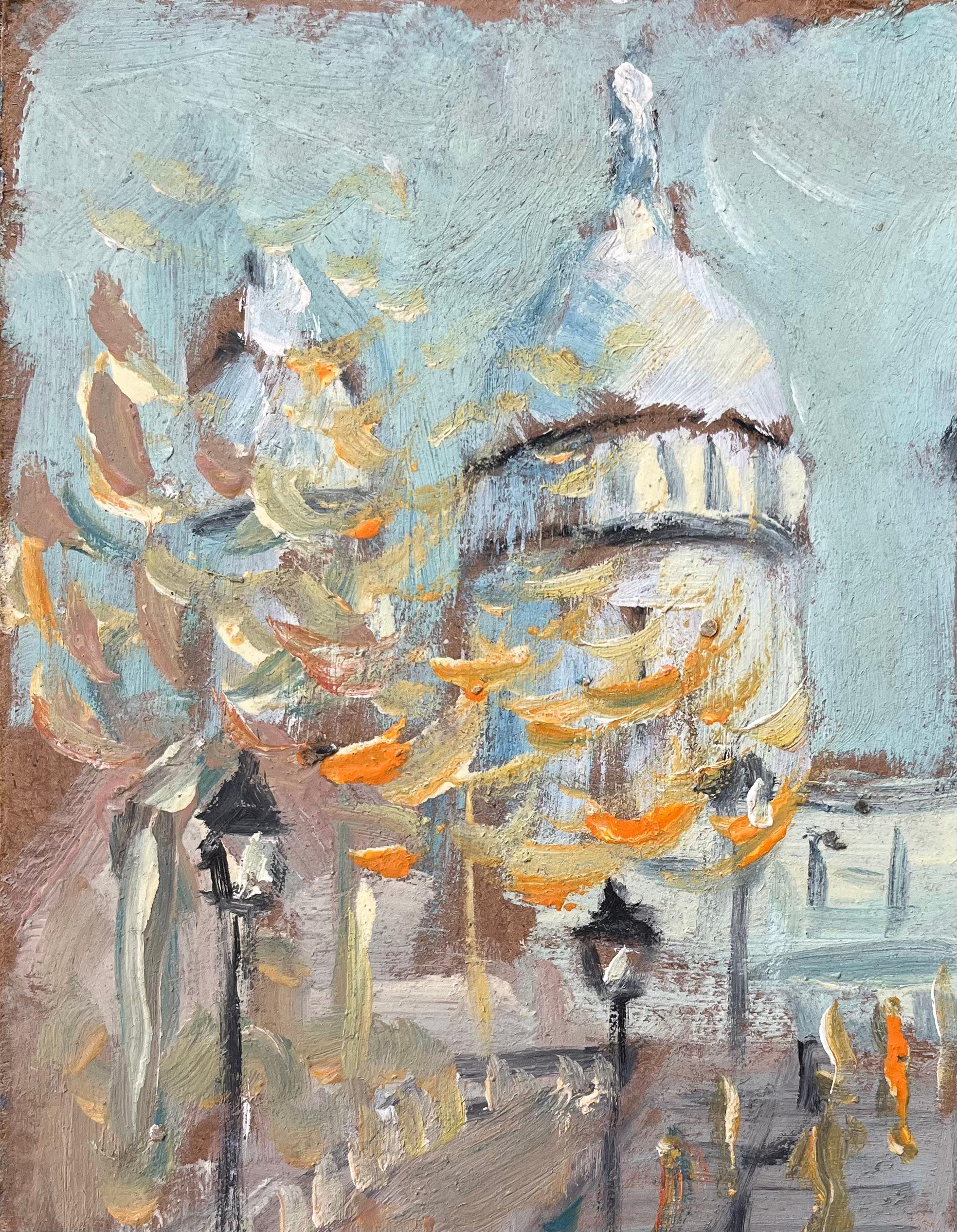 French Impressionist Oil Painting of Montmartre with a View of Sacré-Cœur For Sale 2