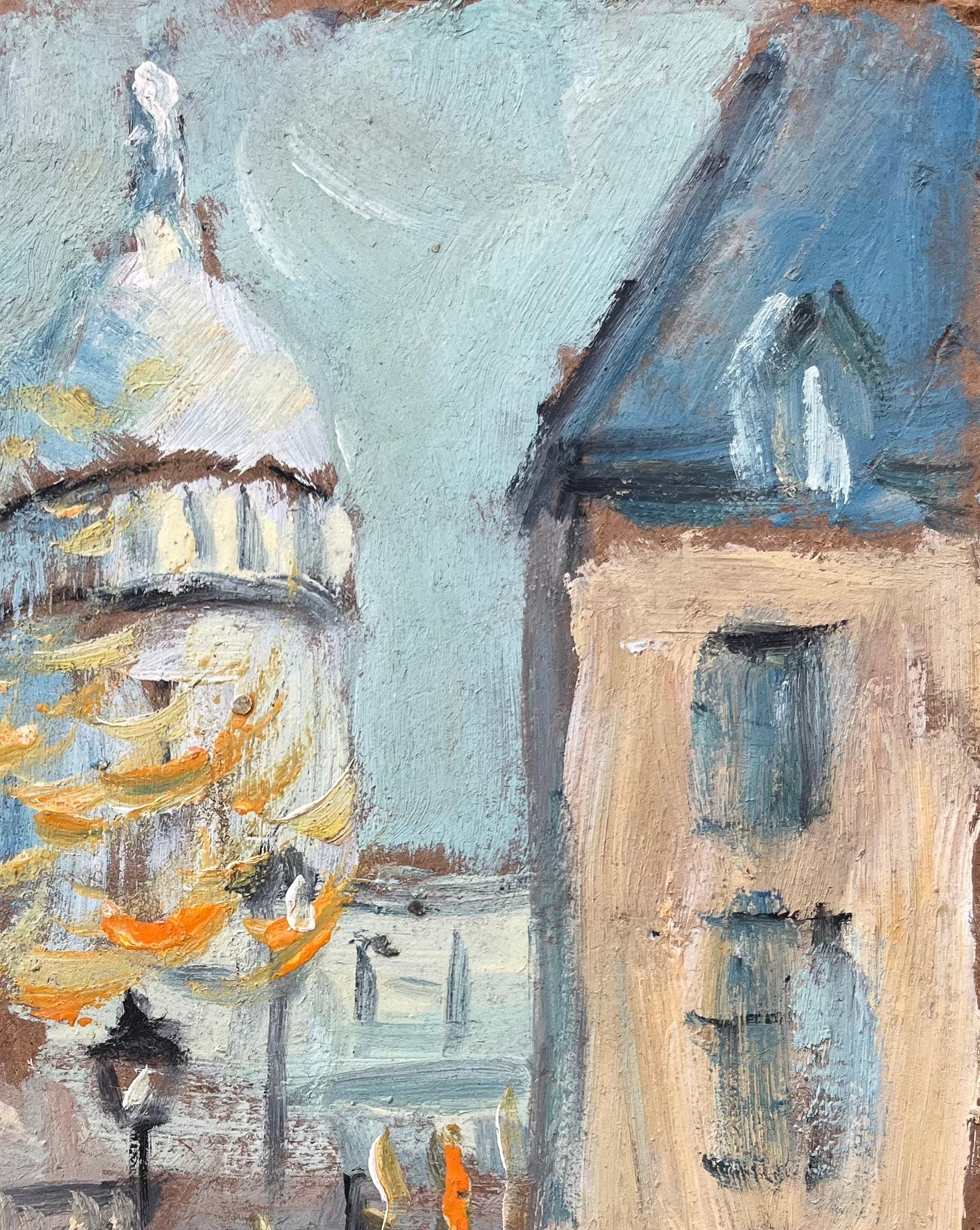 French Impressionist Oil Painting of Montmartre with a View of Sacré-Cœur For Sale 3