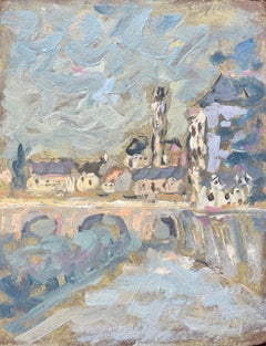 French Impressionist Oil Painting of Moret-sur-Loing, France