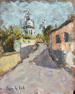 French Impressionist Oil Painting of  Parisian Pathway to Basilica of Sacré-Cœur