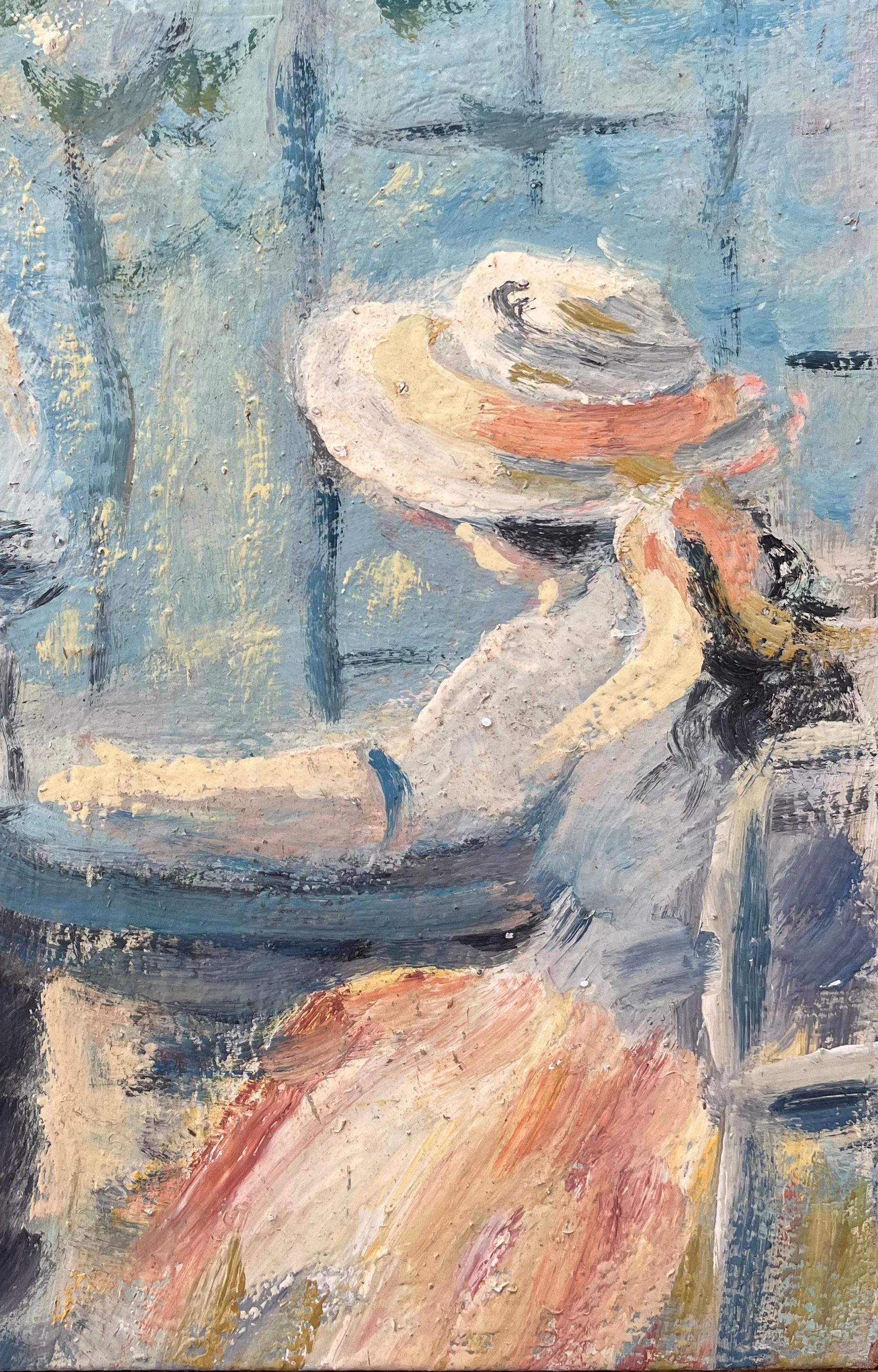 Französischer Impressionist Ölgemälde der provenzalischen Service im Garten (Impressionismus), Painting, von Fanch Lel