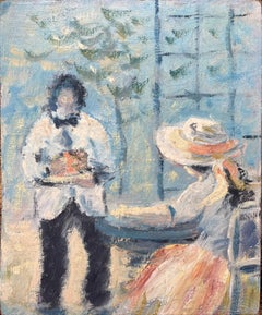 French Impressionist Oil Painting of Provencal Service in the Garden