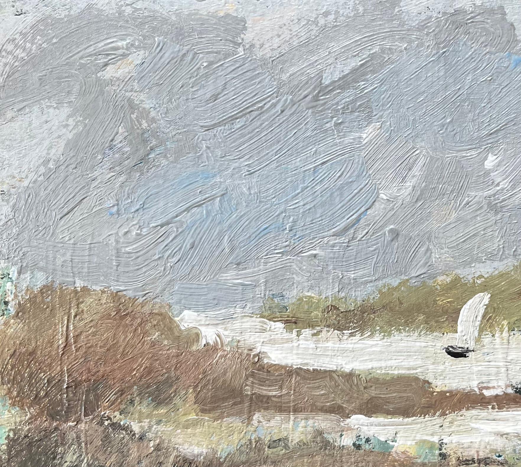 Título: Óleo impresionista francés de veleros en regata en la bahía de Saint-Lunaire
Por Fanch Lel (francés, 1930)
Tamaño: 4,5 x 6,25 pulgadas (alto x ancho)
Firmado: Sí
Pintura al óleo sobre cartulina, sin enmarcar
Estado de conservación: El cuadro