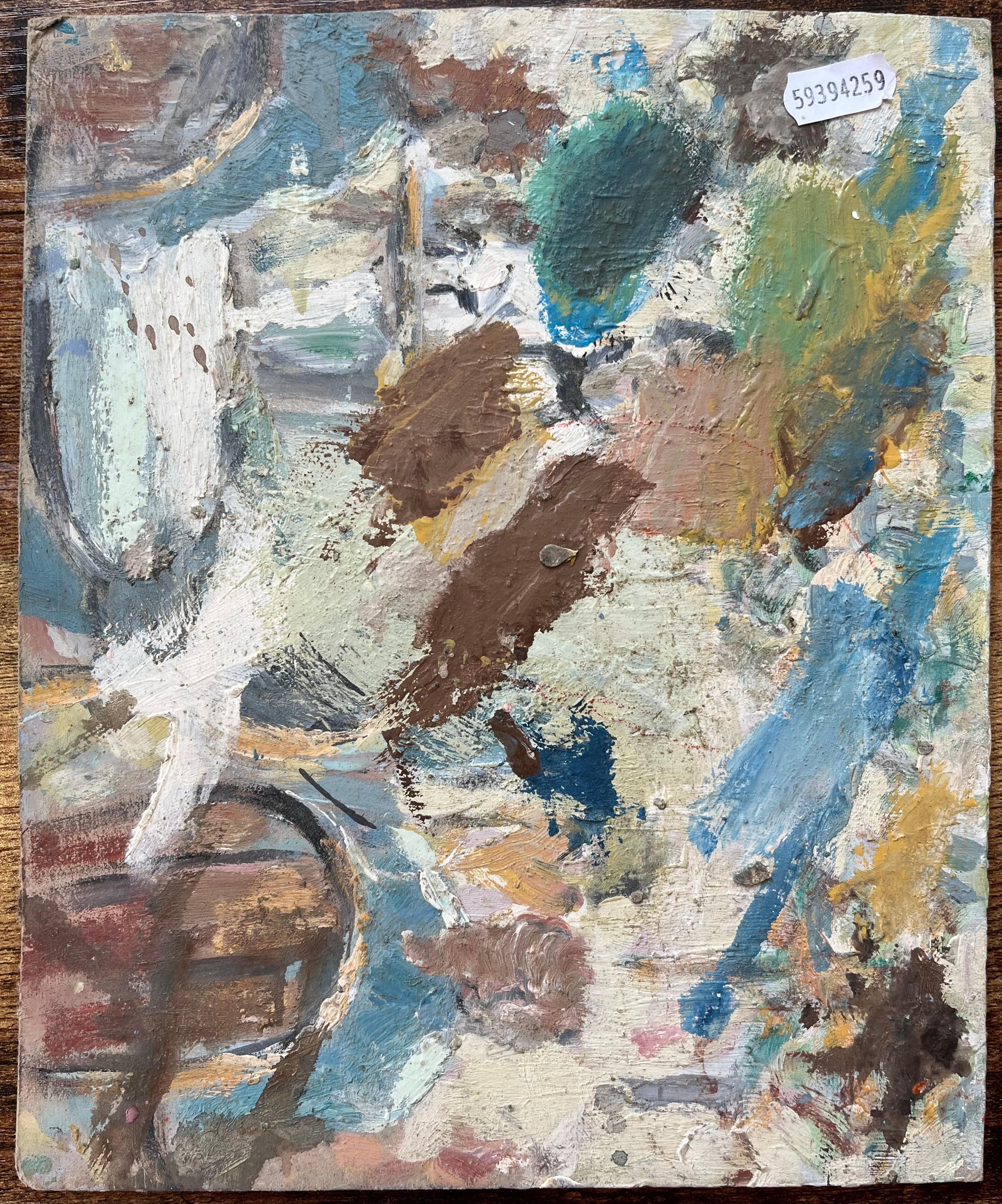 Quadro a olio impressionista francese con marinai e gabbiani in riva al mare in vendita 2