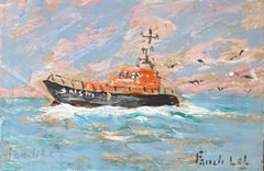French Impressionist Oil Painting of SAR Ship at Sea