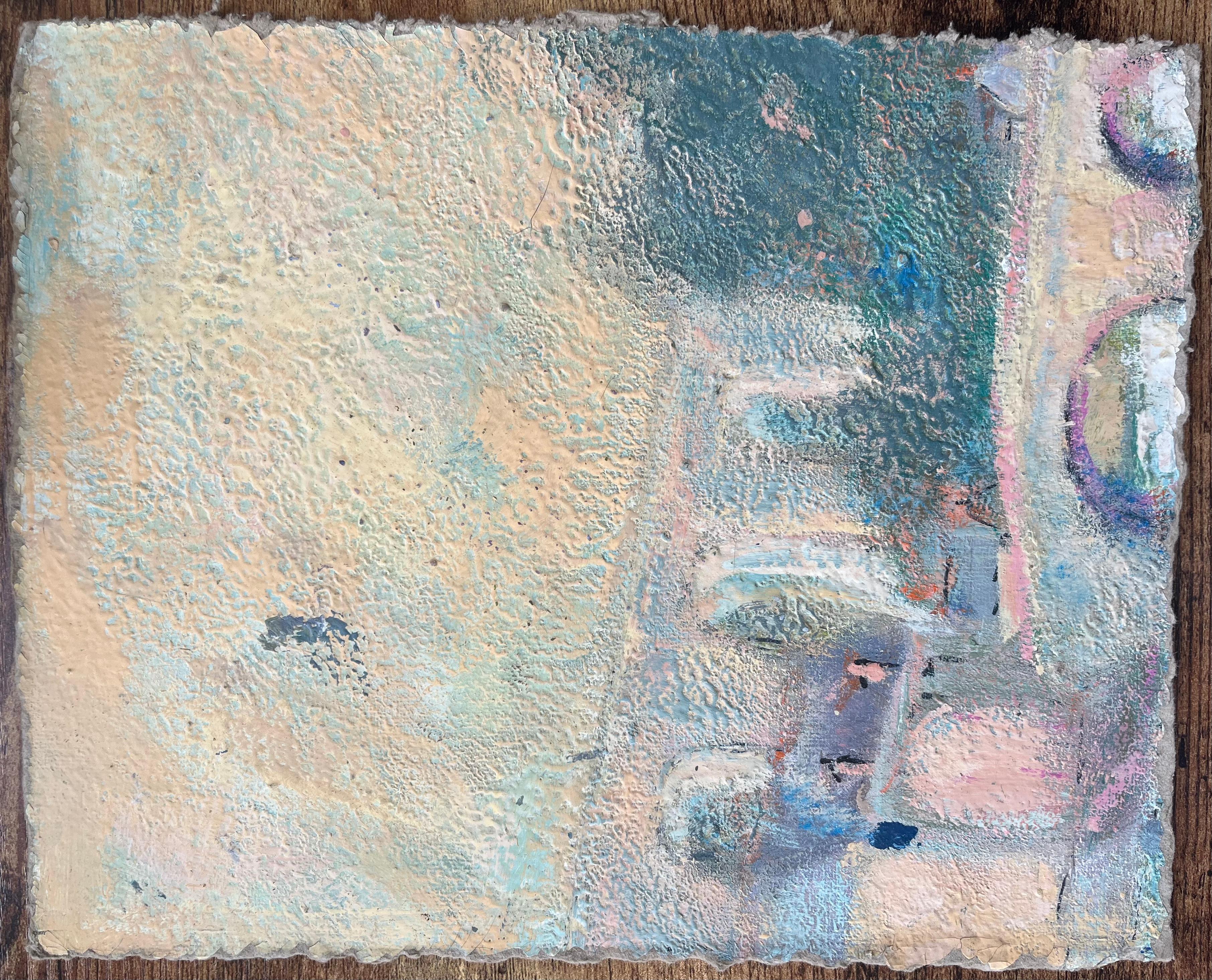 French Impressionist Oil Painting of Small Boats Anchored by the Shore For Sale 3