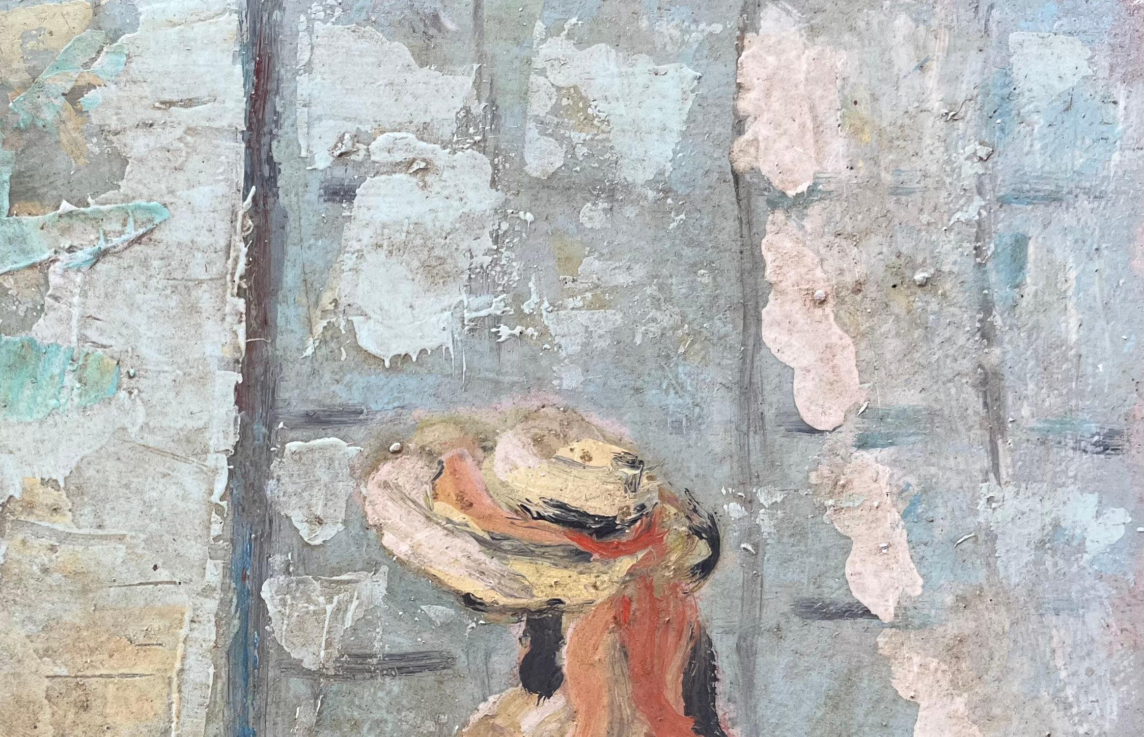 French Impressionist Oil Painting of Two Figures Seated on an Outdoor Terrace For Sale 2