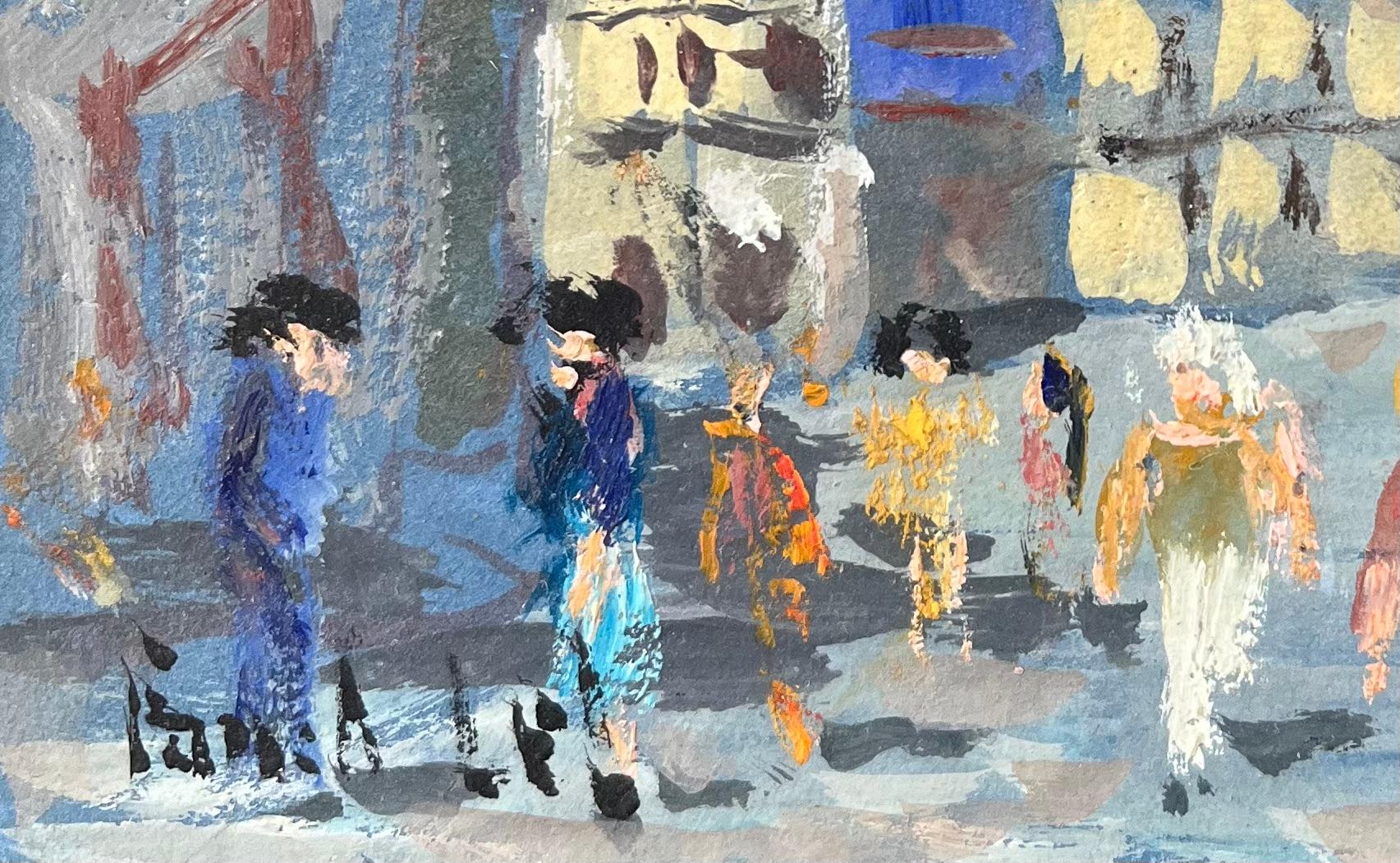 Titolo: Pittura a olio impressionista francese di varie figure che passeggiano a Dinan
Di Fanch Lel (francese, nato nel 1930)
Dimensioni: 3,5 x 5,5 pollici (altezza x larghezza)
Firmato: Yes One
Pittura a olio su cartone, senza cornice
Condizioni: