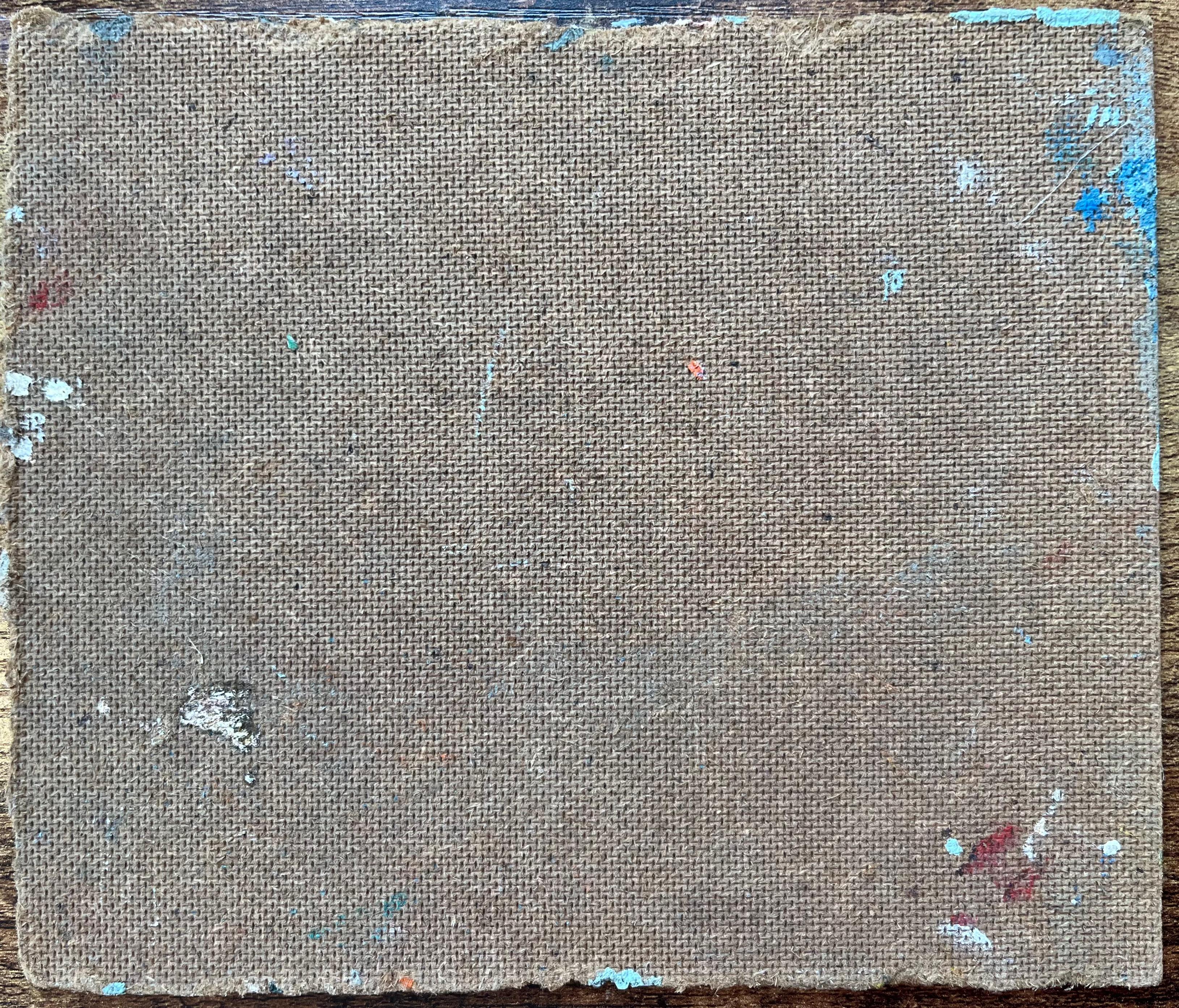 Pittura ad olio impressionista francese con scena di bosco verdeggiante 2