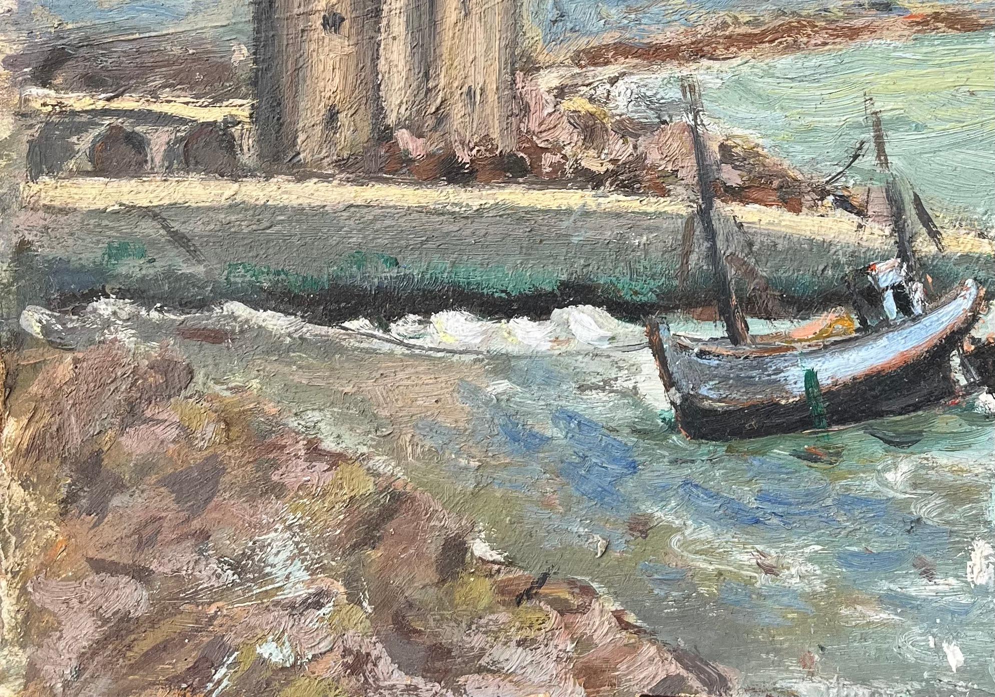 Französischer Impressionist Ölgemälde von Blick auf den Vauban-Turm, Camaret-sur-Mer im Angebot 1