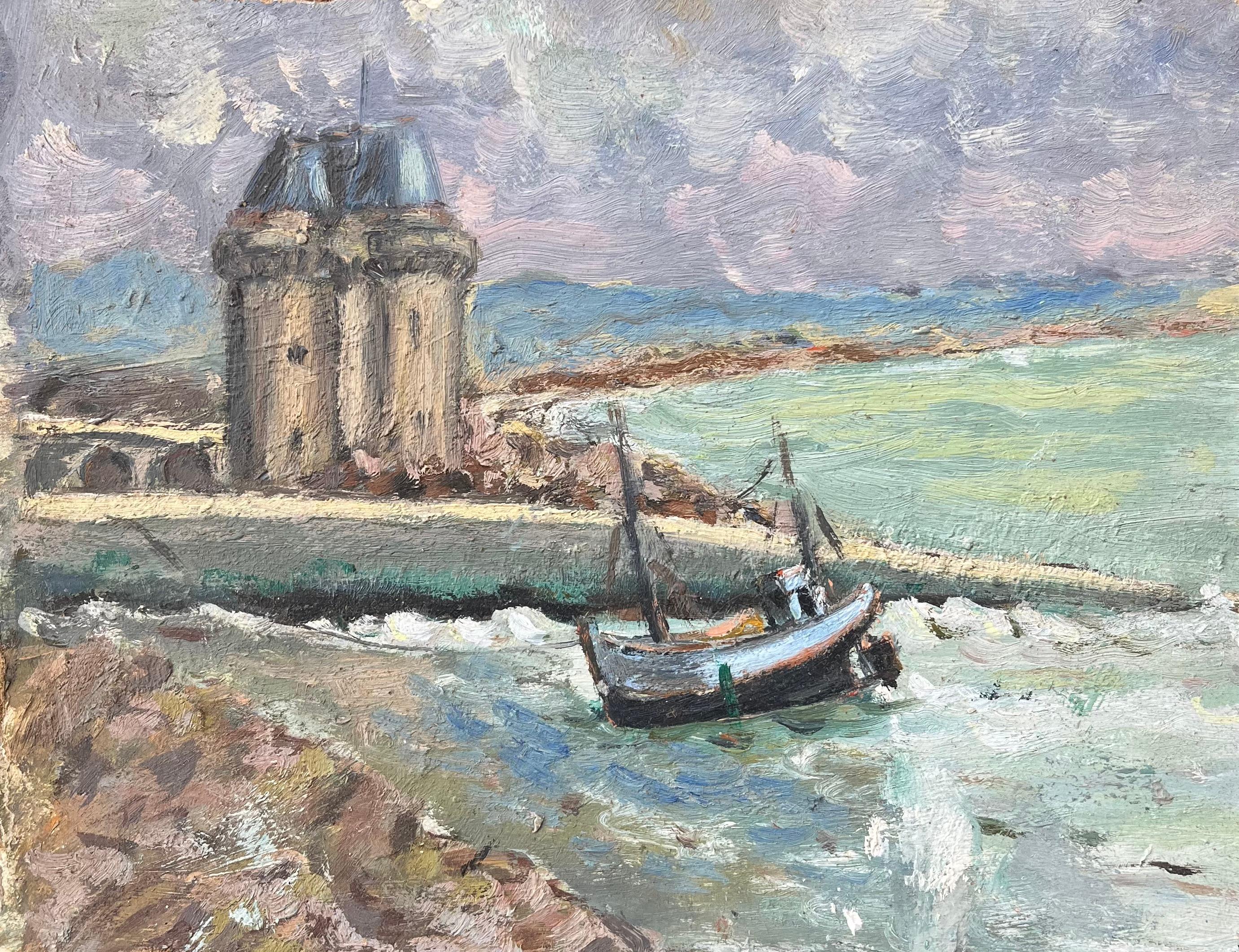 Französischer Impressionist Ölgemälde von Blick auf den Vauban-Turm, Camaret-sur-Mer