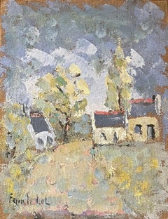 French Impressionist Oil Painting of Village in Breton Countryside