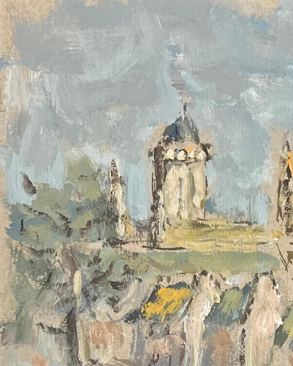 Titolo: Pittura a olio impressionista francese di scena di villaggio con figure ed edifici
Di Fanch Lel (francese, nato nel 1930)
Dimensioni: 7,5 x 7,5 pollici (altezza x larghezza)
Firmato: Yes One
Pittura a olio su cartoncino, senza
