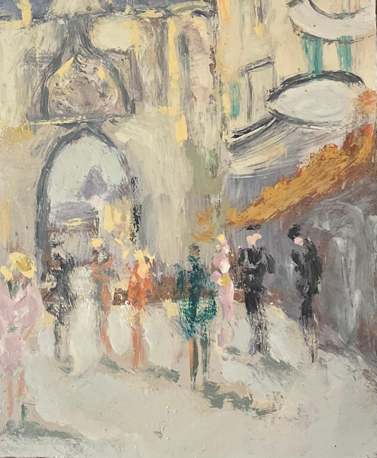 Pittura a olio impressionista francese di scena di villaggio con architettura gotica - Painting Impressionismo di Fanch Lel