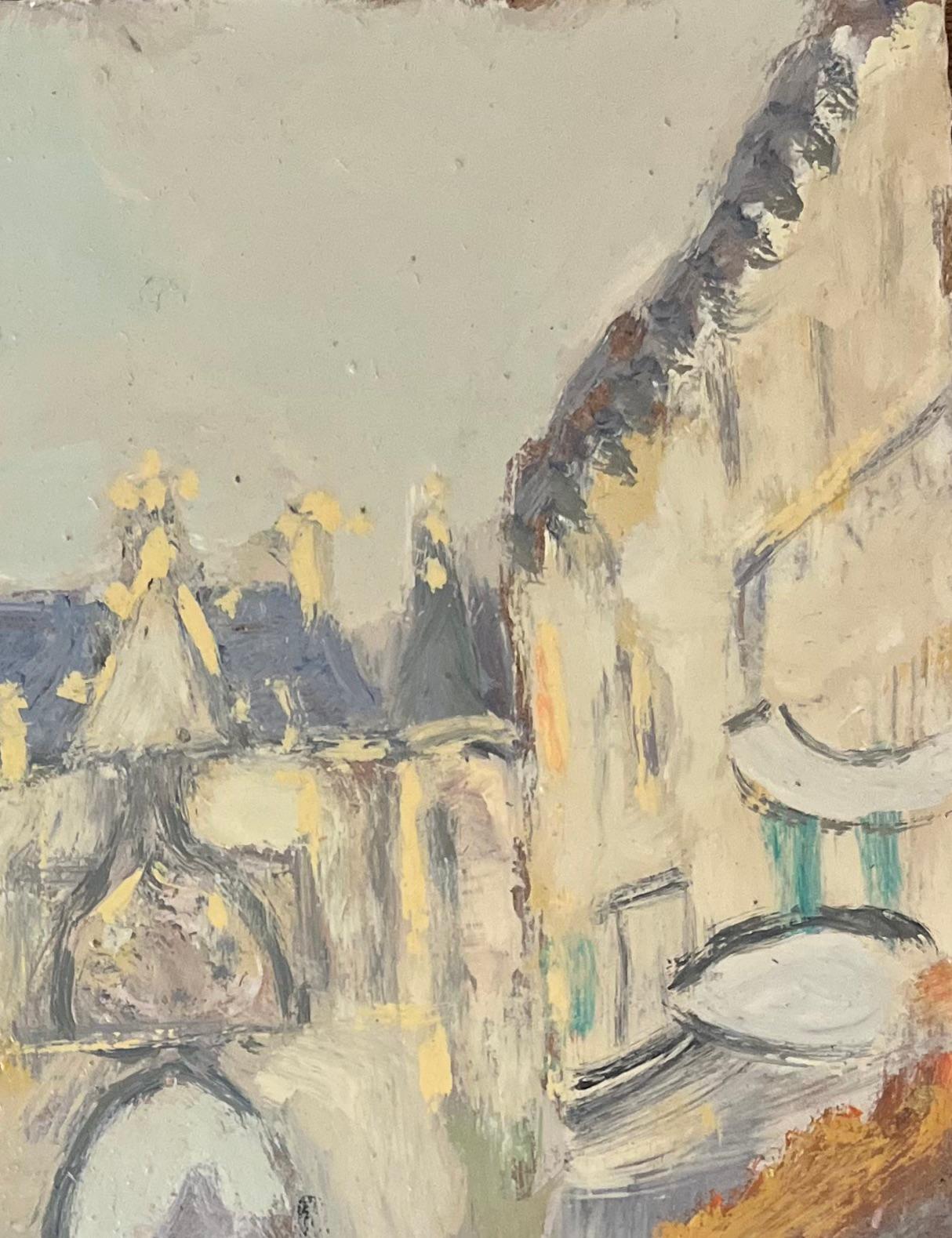 Titolo: Pittura a olio impressionista francese di scena di villaggio con figure ed edifici
Di Fanch Lel (francese, nato nel 1930)
Dimensioni: 9,5 x 7,5 pollici (altezza x larghezza)
Pittura a olio su tavola, senza cornice
Condit: Il dipinto è in