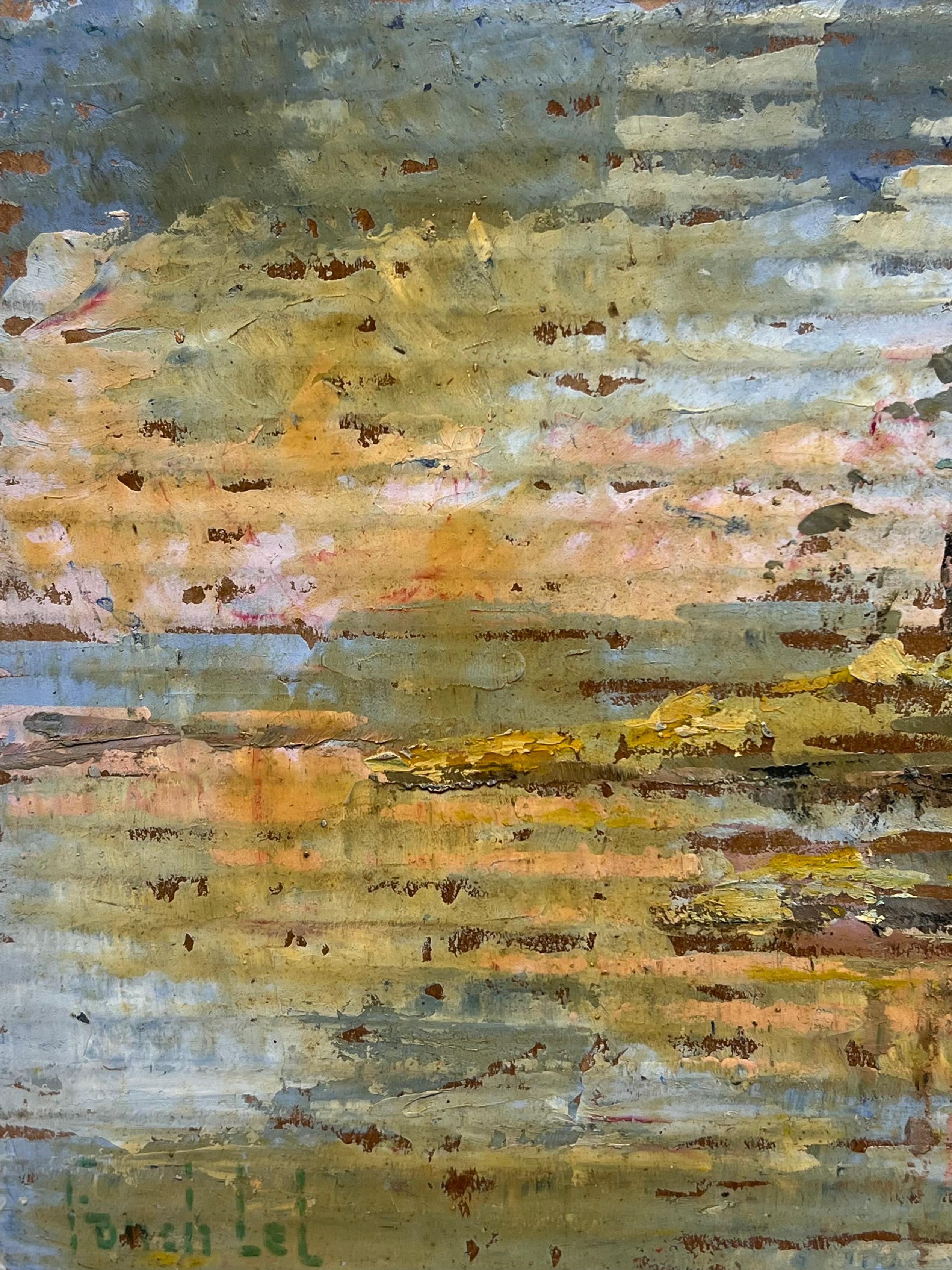 Paisaje de reflexión
firmado por Fanch Lel (francés, 1930)
Tamaño: 8,75 x 10,75 pulgadas
Óleo sobre cartón, sin enmarcar
Estado de conservación: El cuadro está en buen estado, con pequeños signos de envejecimiento.
Procedencia: Todos los cuadros de
