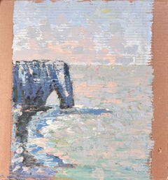 Paesaggio marino impressionista di Étretat, scogliere della costa normanna