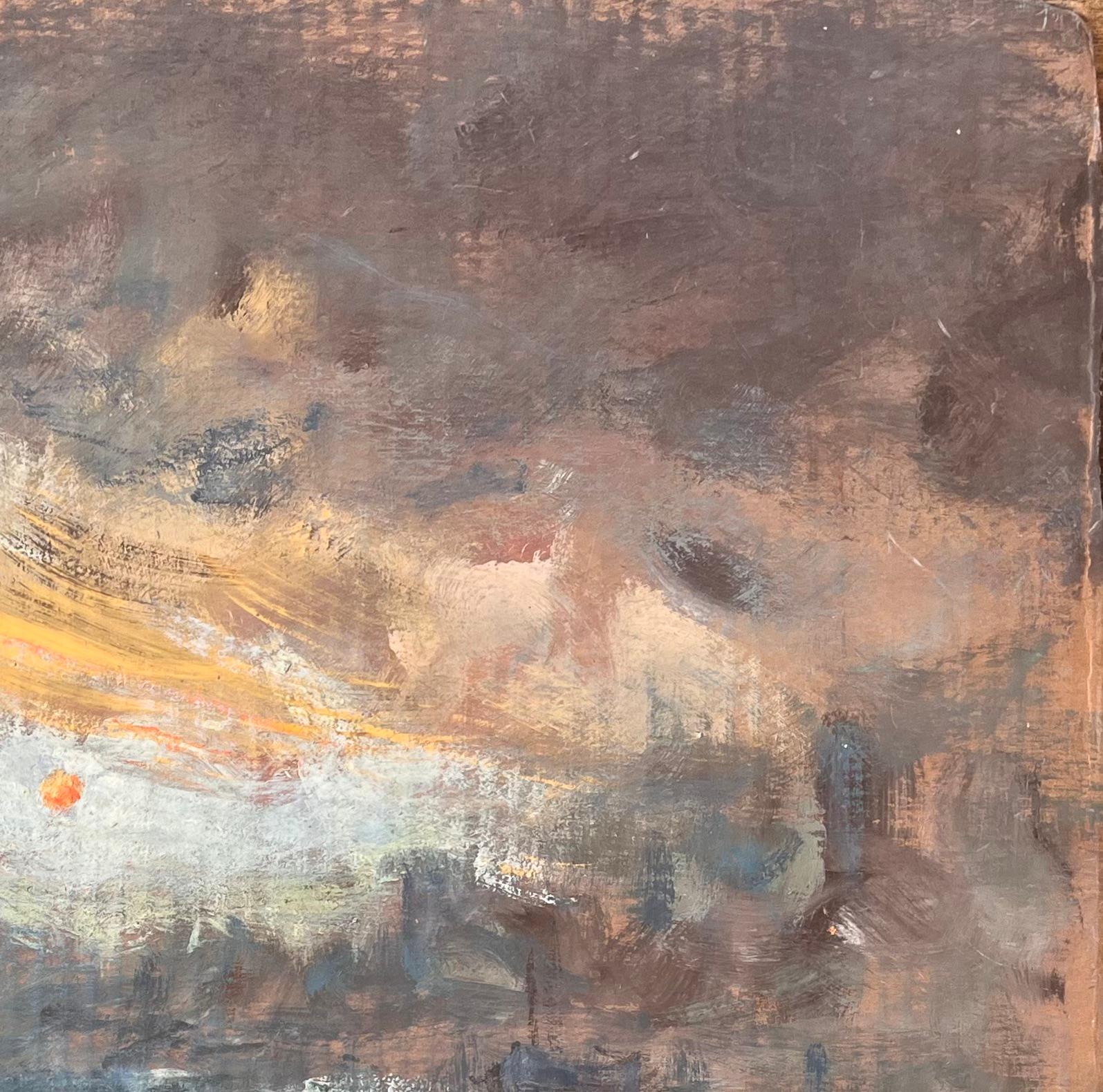 Sunrise impressionniste française au-dessus de Saint Malo avec voilier par Fanch Lel en vente 4