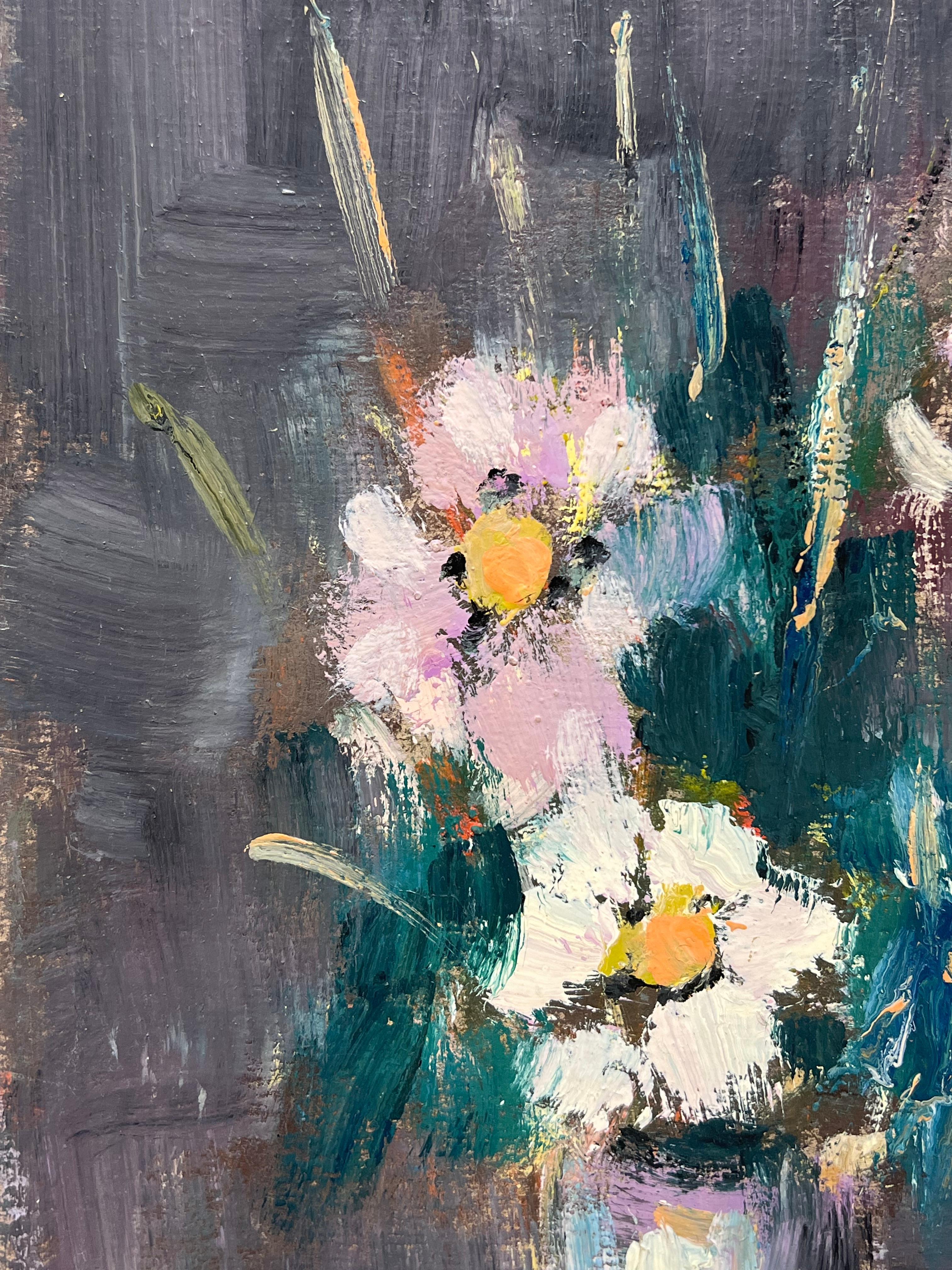 Wildflower Still Life
signed by Fanch Lel (French b. 1930)
Size: 10.5 x 8.5 inches
Oil painting on cardboard, unframed
Condition: The painting is in good condition, with minor signs of aging.
Provenance: All the paintings we have for sale by this