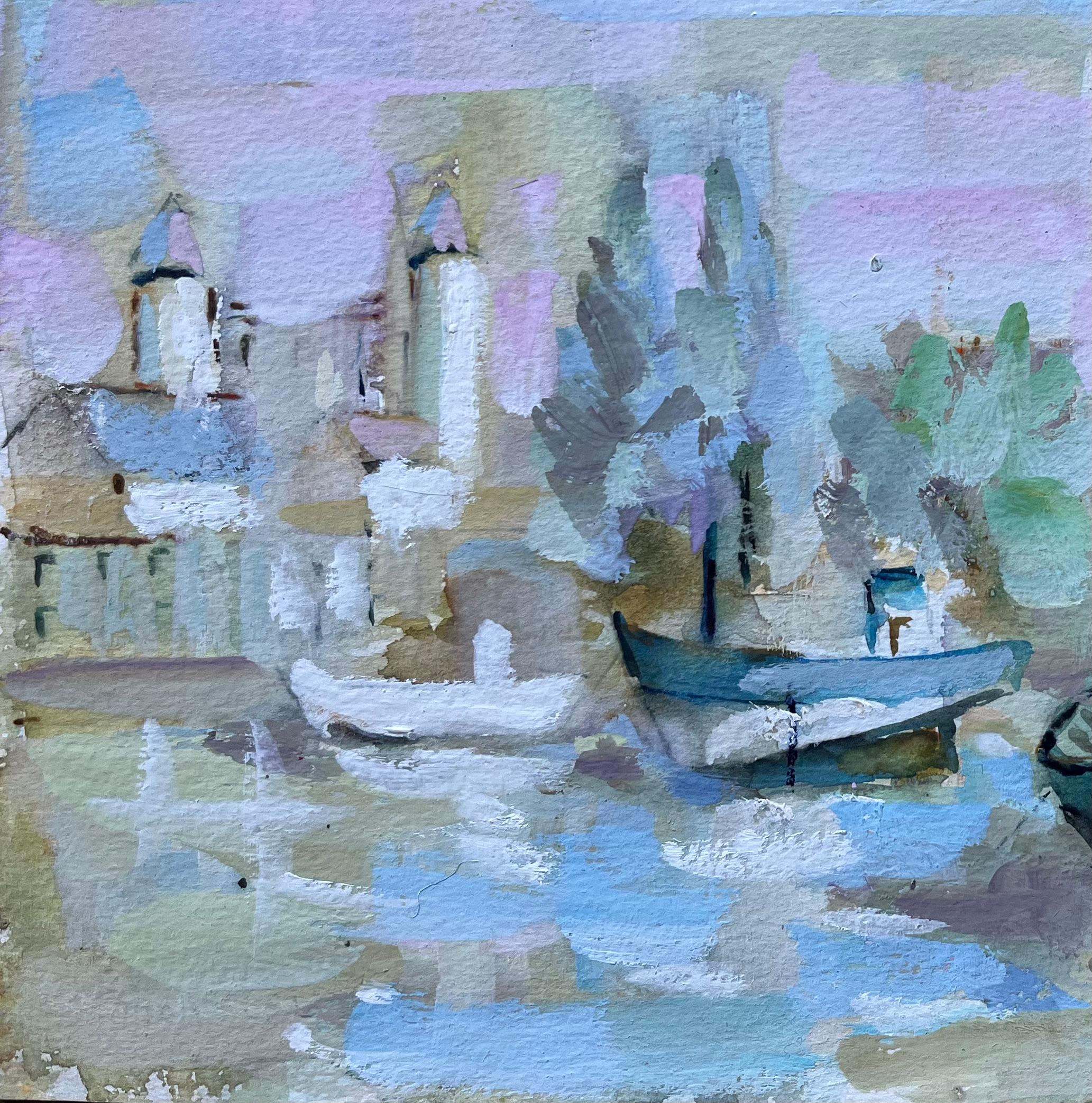 Título: Óleo francés de barcos portuarios y aguja de pueblo en suaves tonos pastel
de Fanch Lel (francés, 1930)
Firmado: Sí
Tamaño: 9,25 pulgadas (alto) x 12,5 pulgadas (ancho)
Acuarela sobre papel, sin enmarcar
Estado: El cuadro está en buen