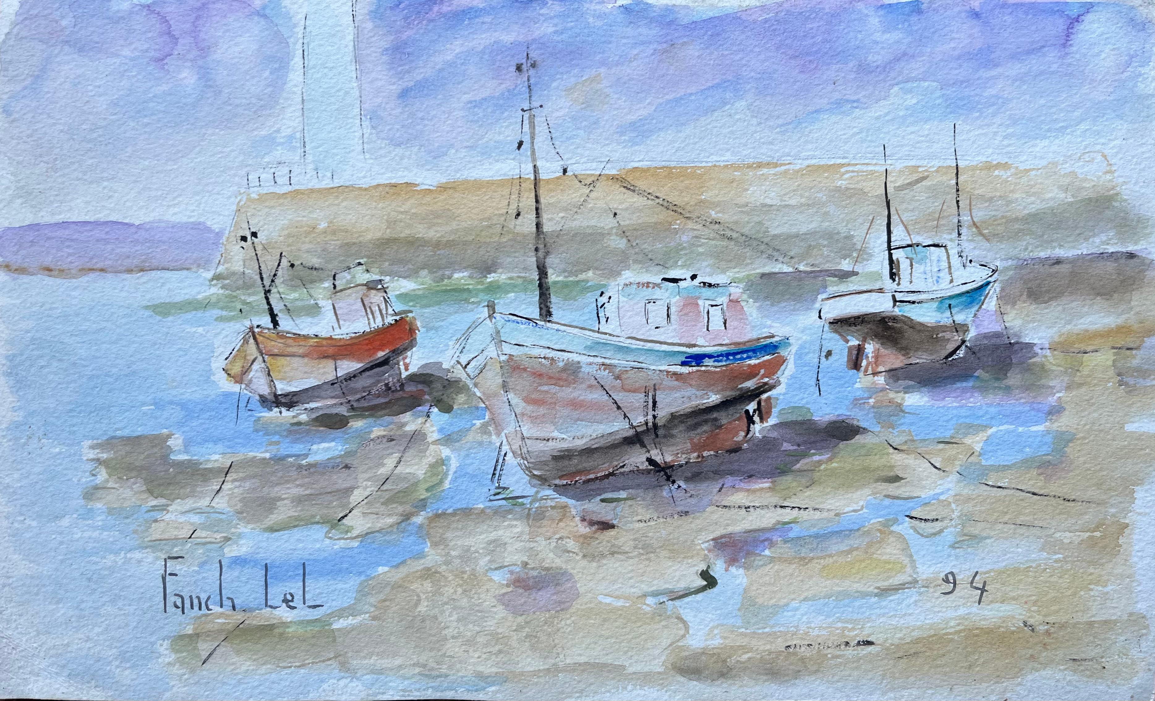 Titolo: Acquerello francese di barche da pesca spiaggiate in Bretagna di Fanch Lel
da Fanch Lel
Firmato: Yes One
Dimensioni: 7,75 pollici (altezza) x 12,5 pollici (larghezza)
Pittura a guazzo su cartoncino, senza cornice
Condit: Il dipinto è in