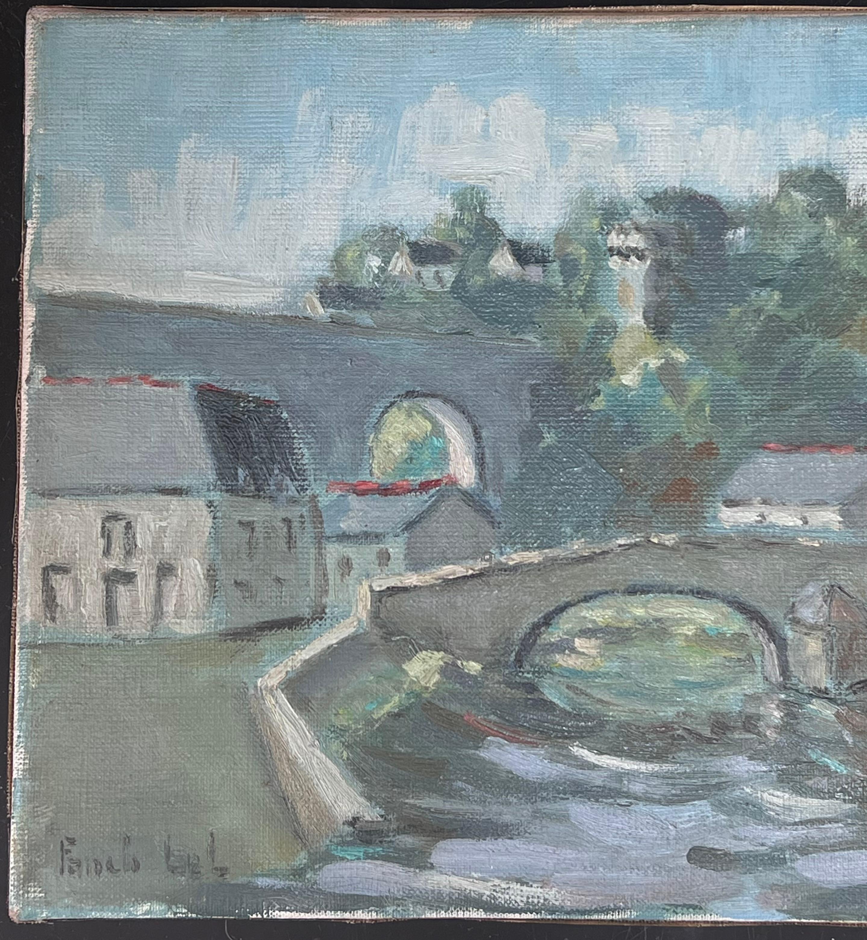 Gentle View of Pont Aven Bridge Brittany France Landscape Oil Painting For Sale 1