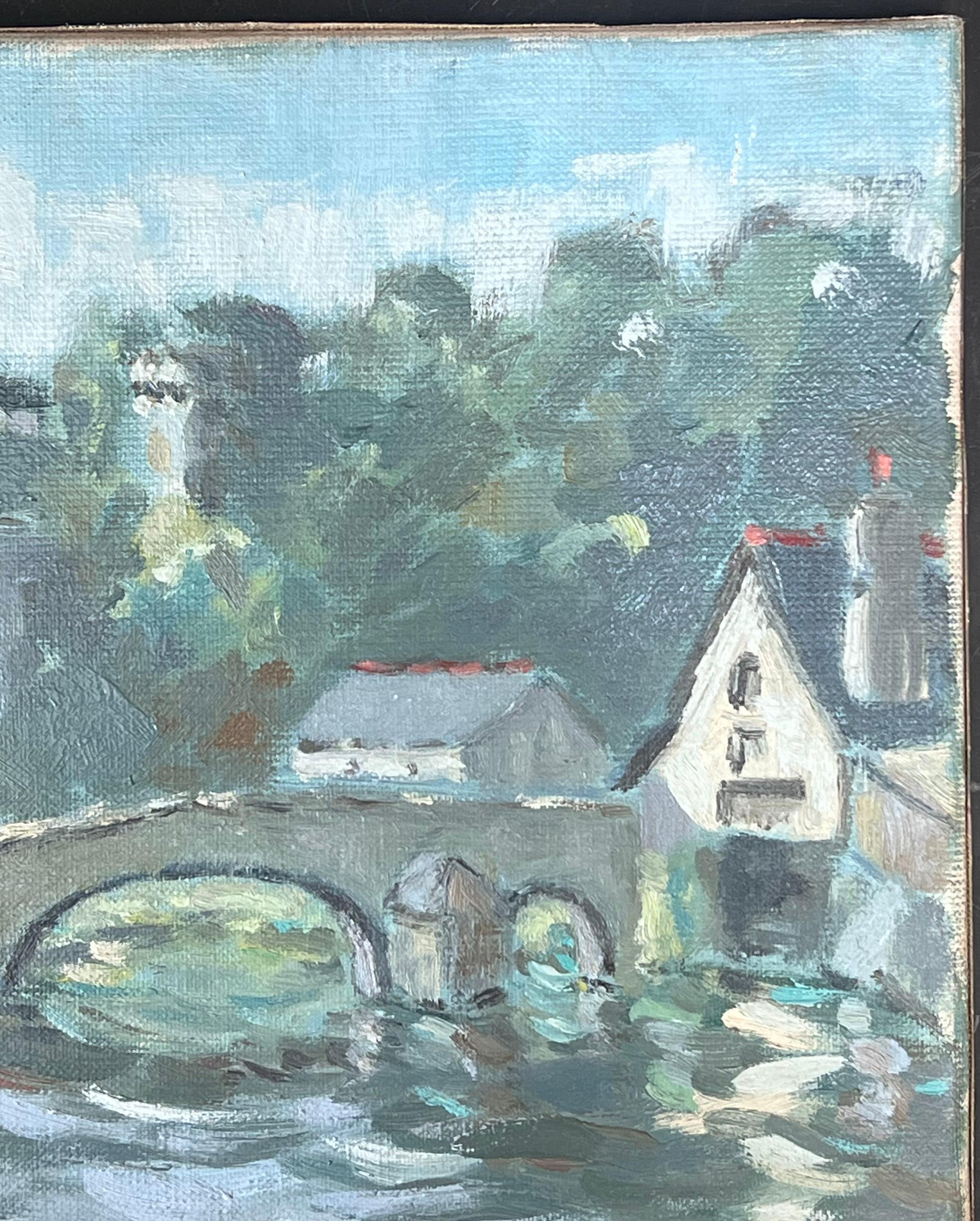 Gentle View of Pont Aven Bridge Brittany France Landscape Oil Painting For Sale 3