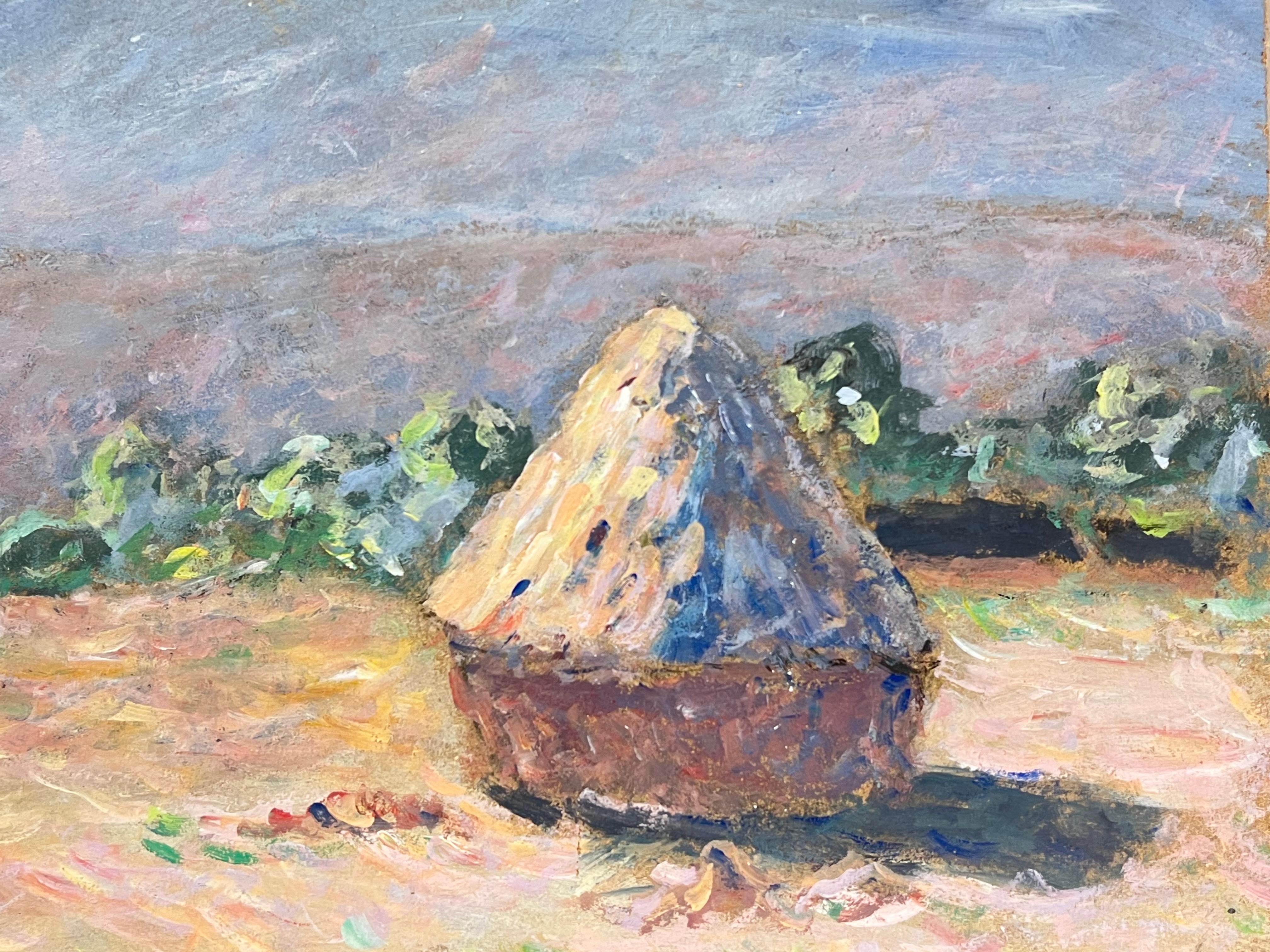 Covoni in un paesaggio rurale estivo illuminato dal sole Pittura ad olio - Painting Impressionismo di Fanch Lel