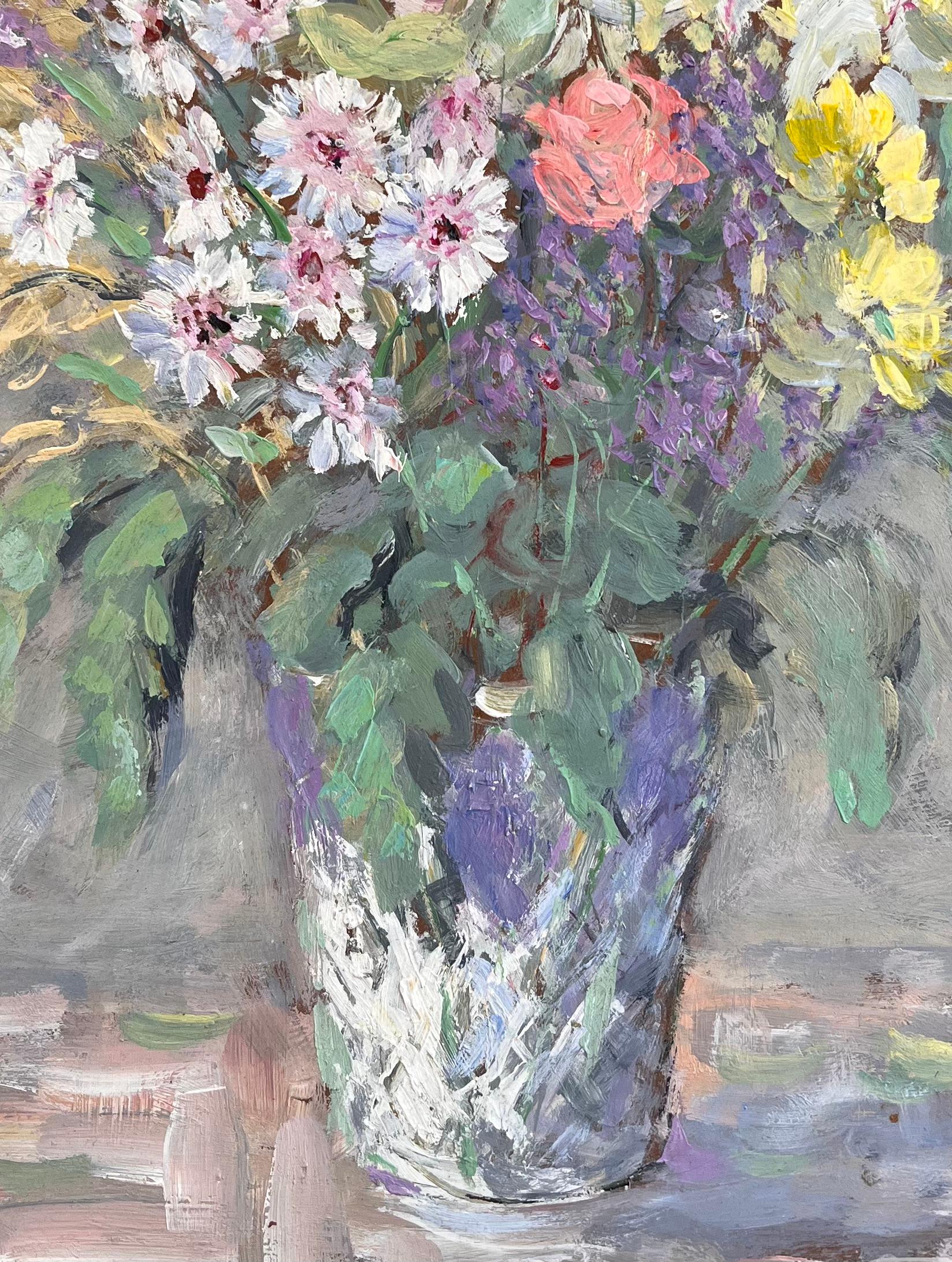 Impressionist Französisch Blumenstillleben Öl von Le Bouquet du Cinquantenaire im Angebot 2