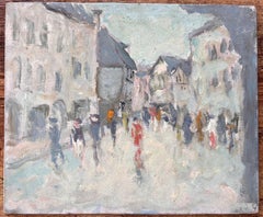 Impressionistische französische Straßenszene mit Figuren und Architektur Rue Animée