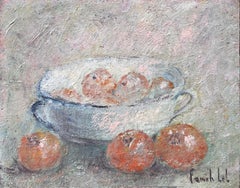 Impressionist Still Life with Apples in Bowl Jacques Cartier Basin Saint Malo