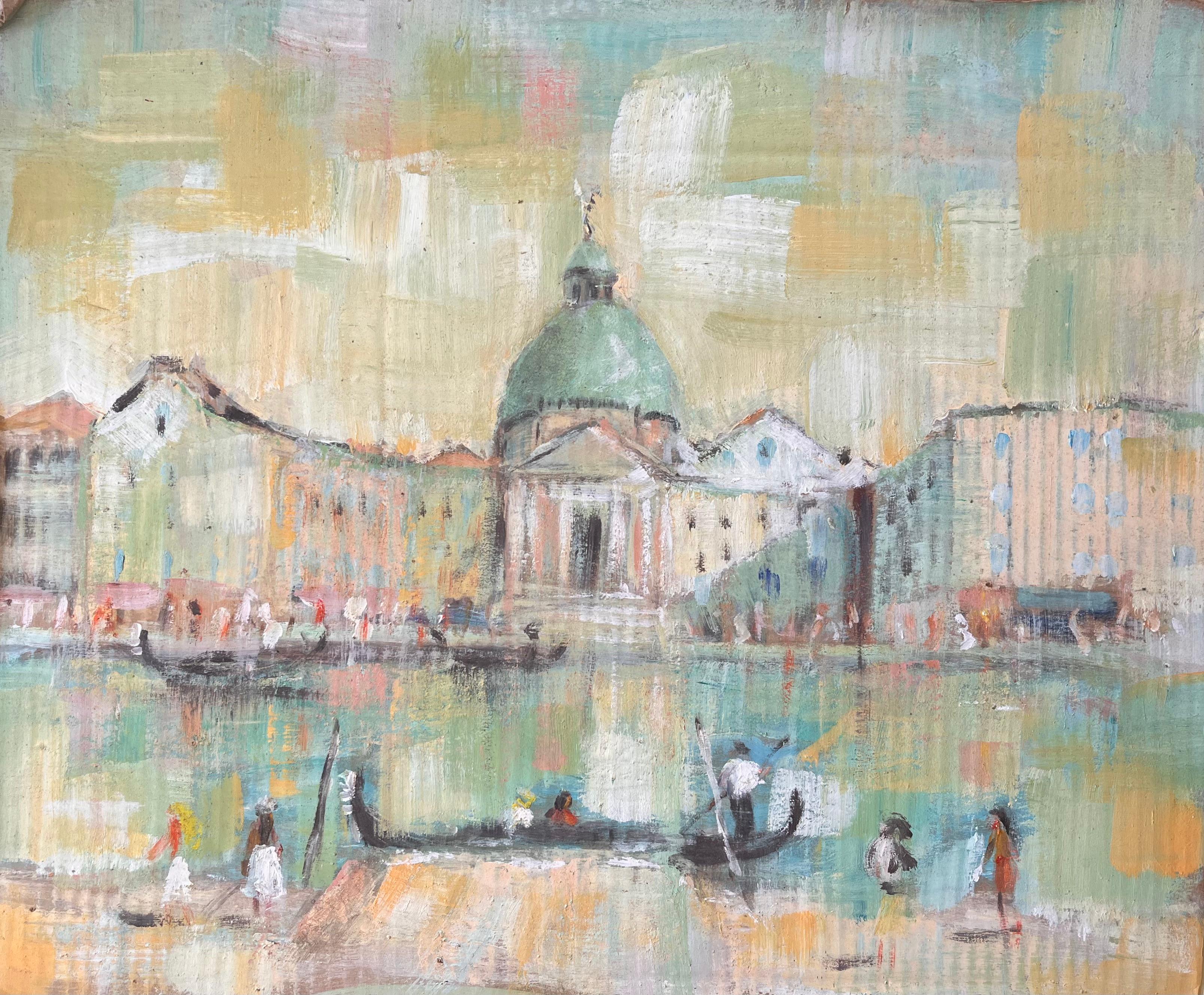 Impressionistische venezianische Canal-Szene mit Gondeln und Basilika von Fanch Lel
