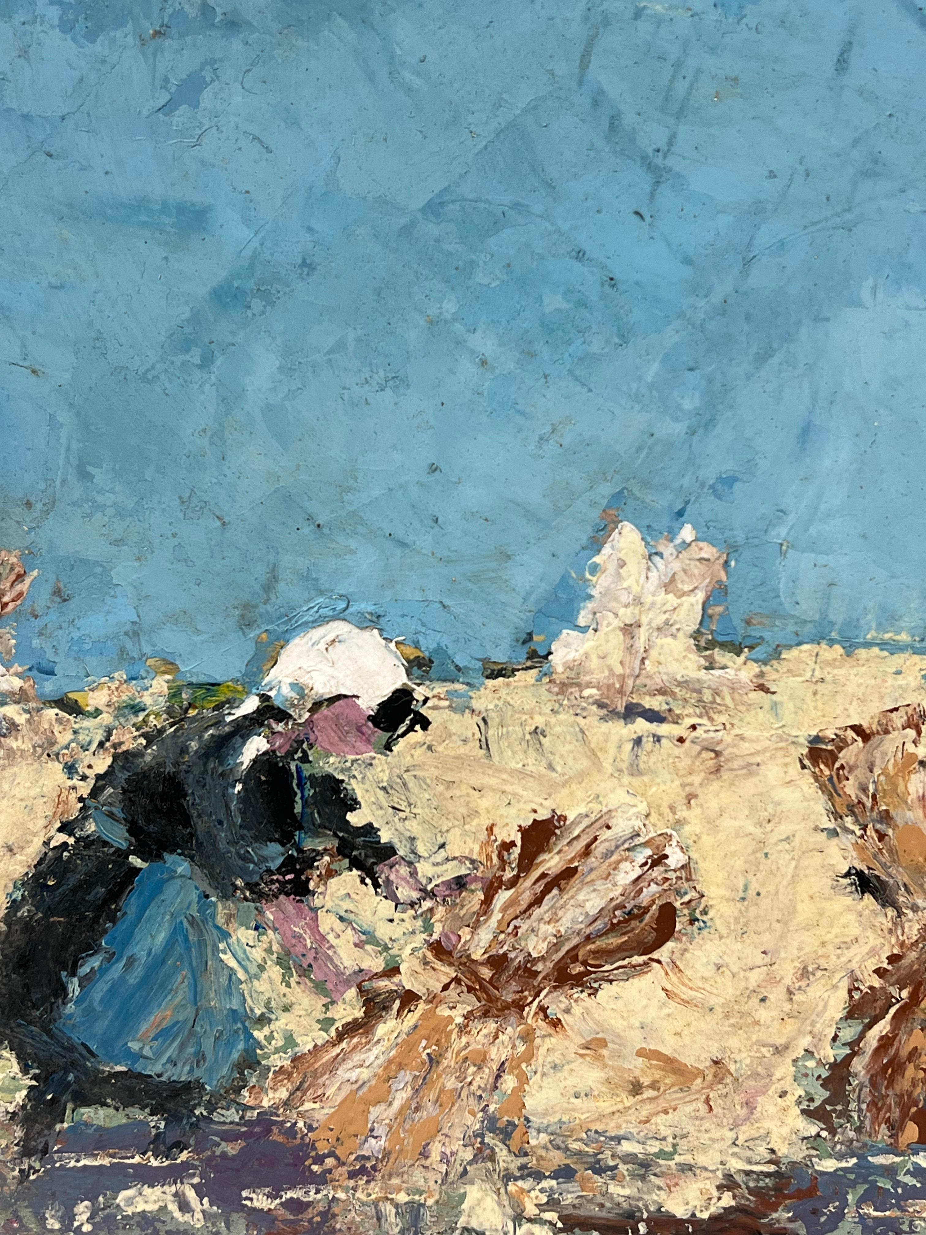 Maids Gathering the Golden Sheaves Under the Blue Sky French Oil Painting For Sale 2