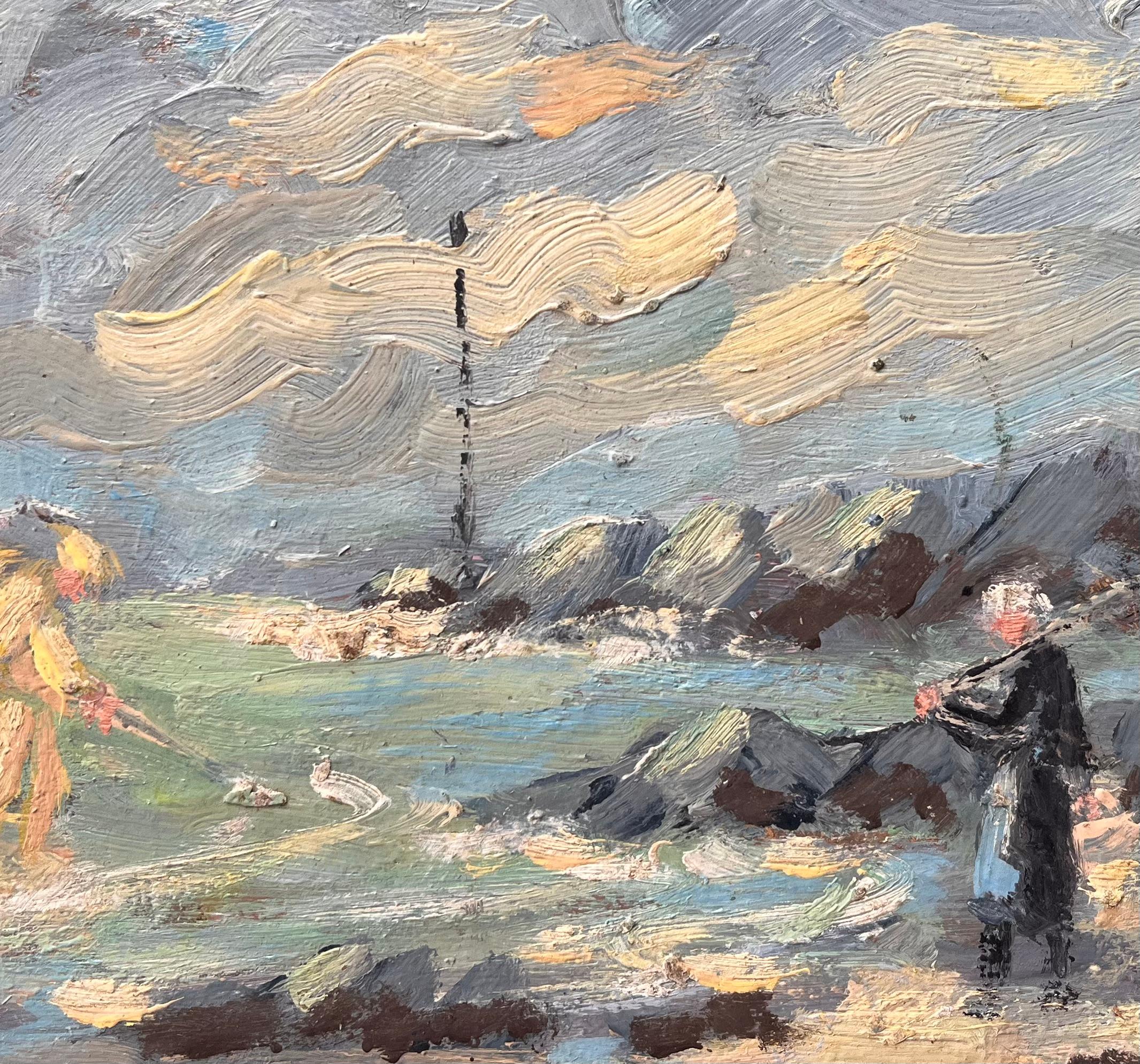Scène côtière nue de Maui avec des pêcheurs français sous le vent par Fanch Lel en vente 6