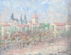 Olivenhain unter dem orangenen Dach Dorf Townes Französische Landschaft Ölgemälde