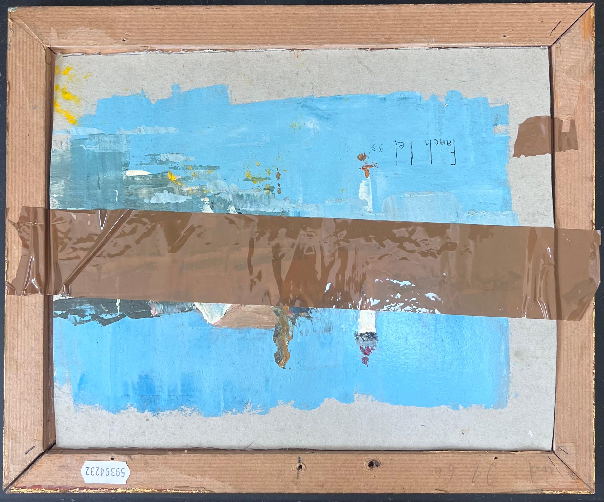 Puerto de Barcos Pastel
con fecha del 96
Firmado por Fanch Lel ( Escuela Francesa)
Enmarcado: 10 x 12 pulgadas
Tablero: 8,5 x 10,5 pulgadas
Inscripción al dorso
Óleo sobre tabla, enmarcado
Estado de conservación: El cuadro está en buen estado, con