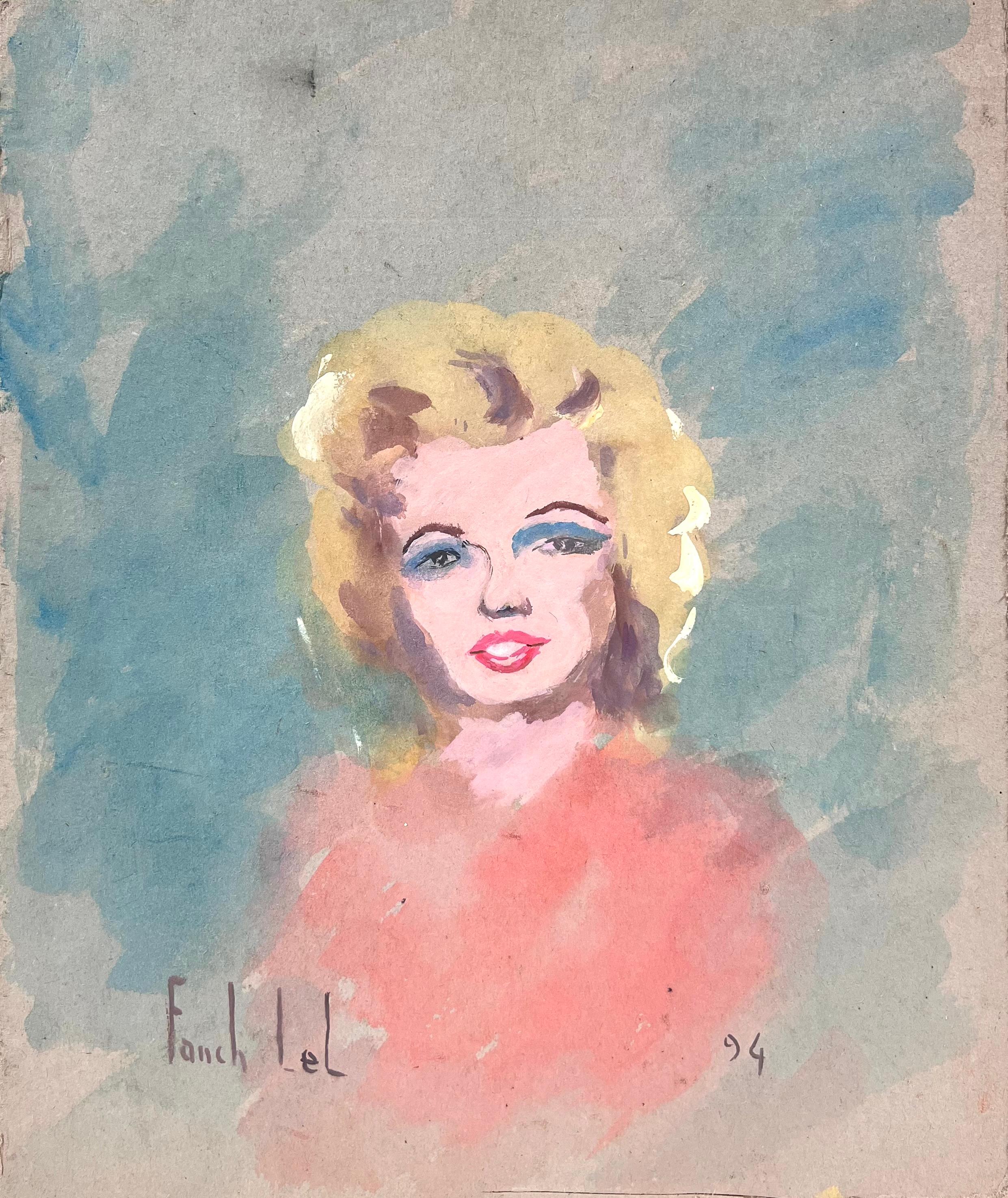 Portrait doux de l'emblématique Marilyn Monroe d'Hollywood dans un Gentle Pastels