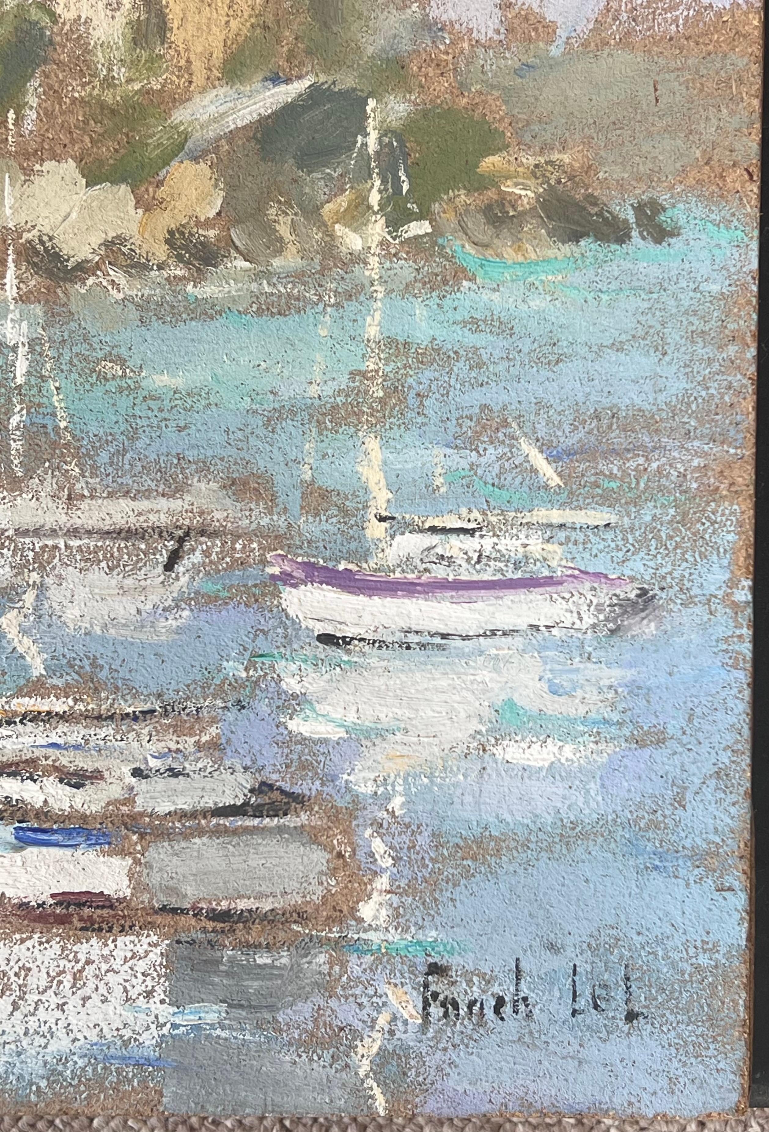 Still Fishing Harbour of Montauban France  Impressionist French Oil Painting For Sale 1