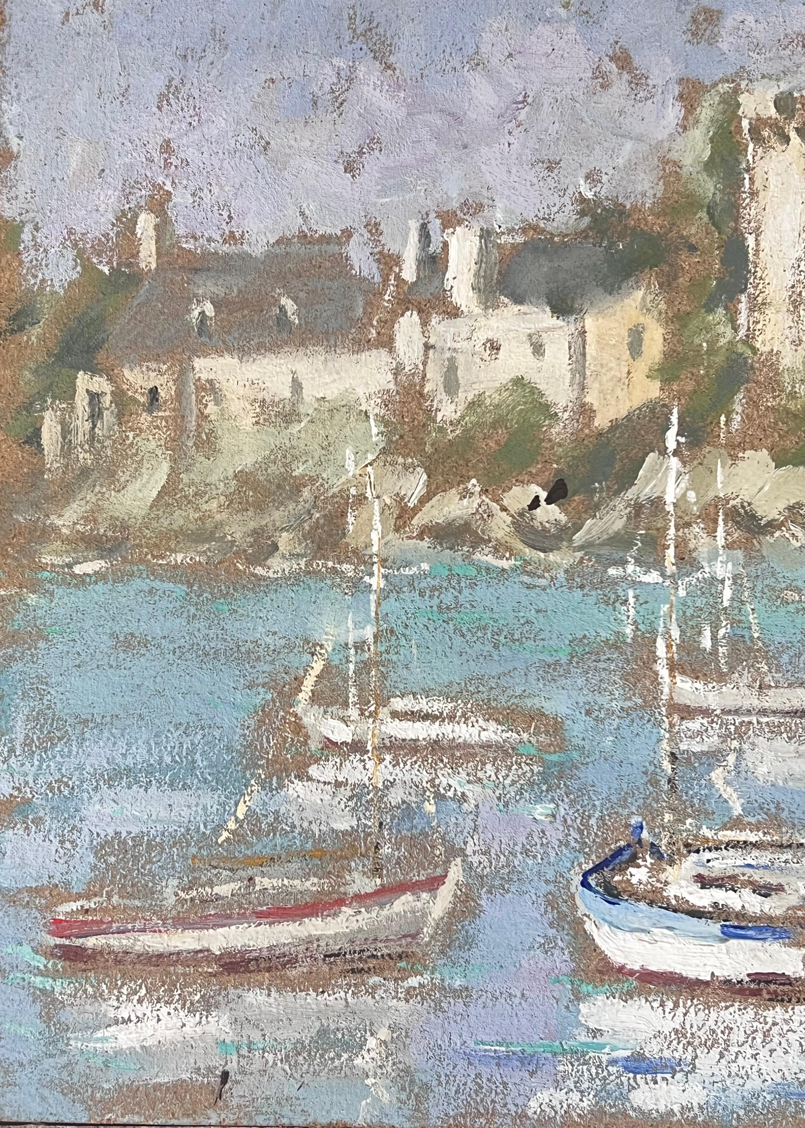 Still Fishing Harbour of Montauban France  Impressionist French Oil Painting For Sale 3