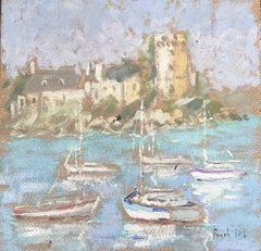 Still Fishing Harbour of Montauban France  Impressionist French Oil Painting
