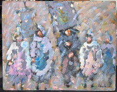 The Village March In Weather Dappled Light  French Landscape Oil Painting