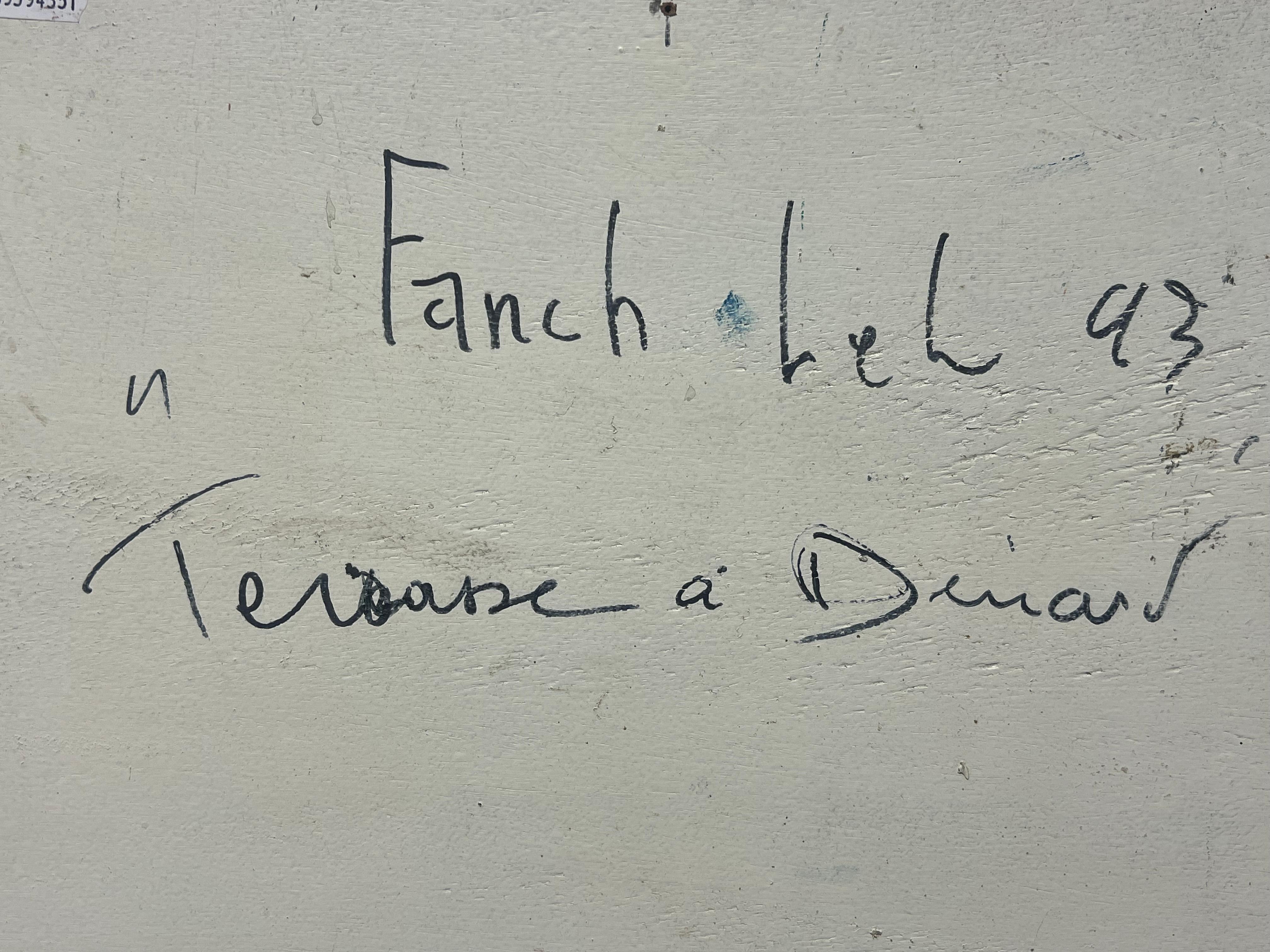Peinture à l'huile d'un café français en plein air 5