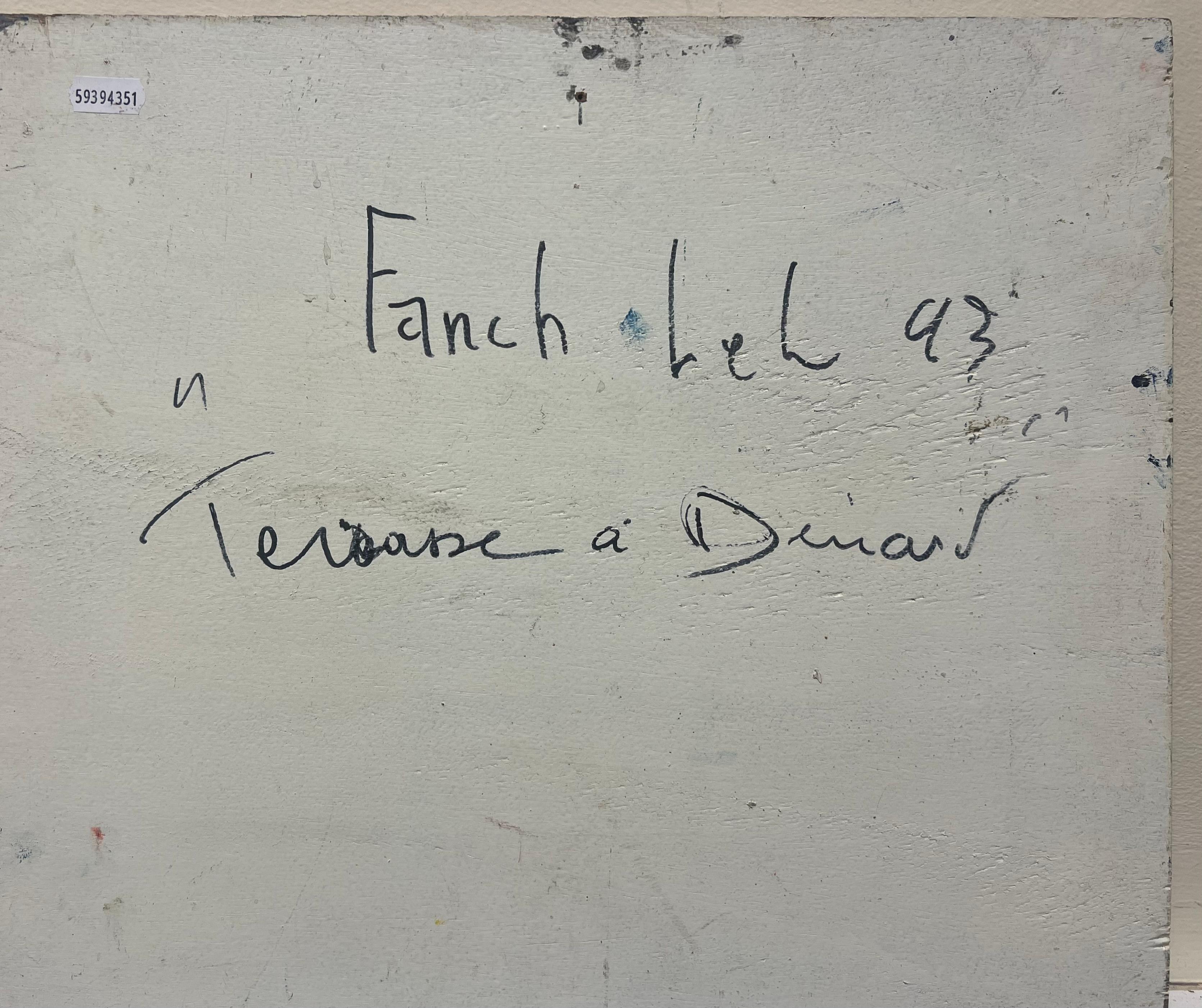 Peinture à l'huile d'un café français en plein air 6