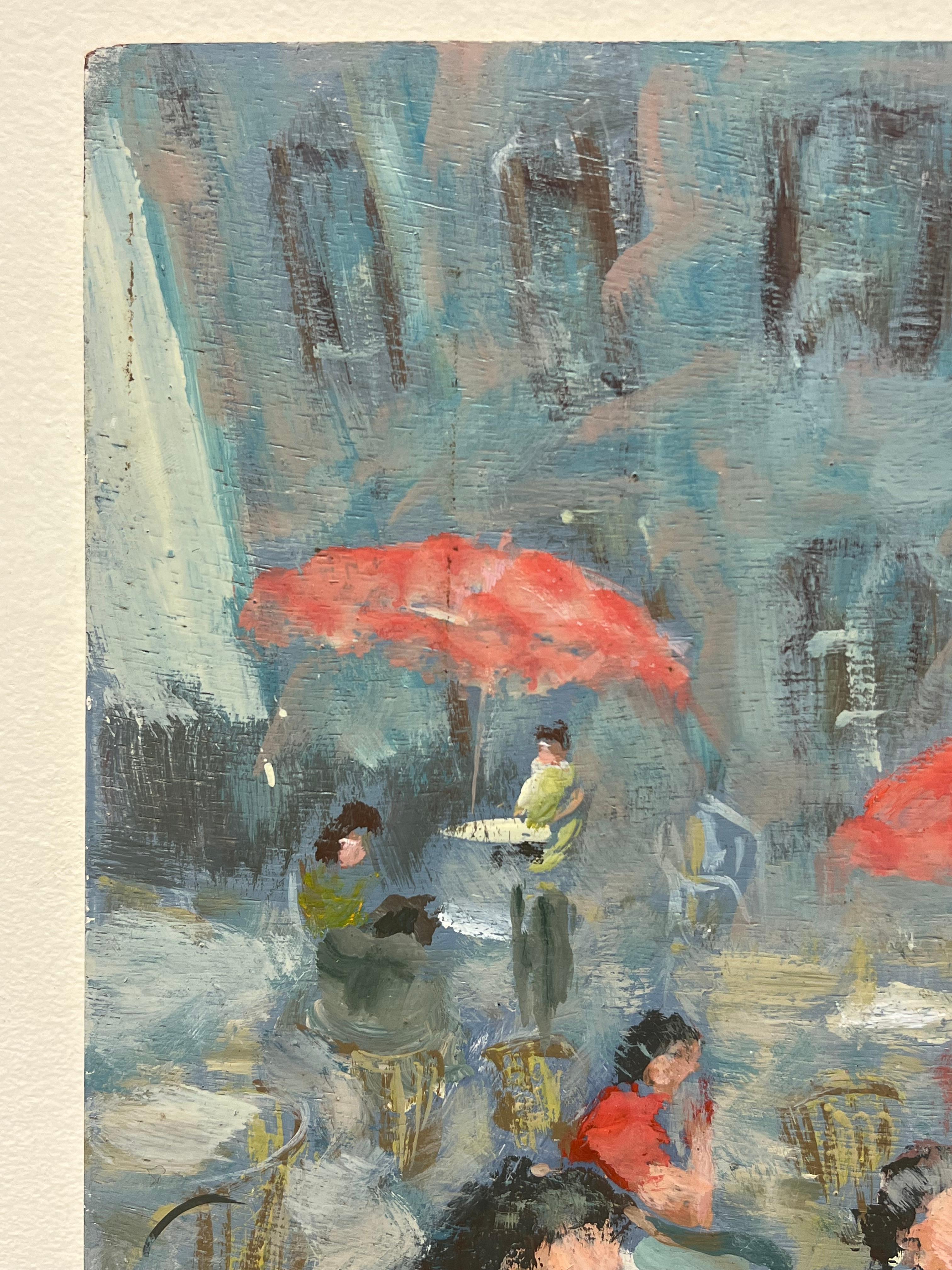 Scène de café
signé par Fanch Lel (français né en 1930)
daté de 93
taille : 13.5 x 16 pouces
peinture à l'huile sur carton, non encadrée
état : le tableau est en très bon état. Il a été stocké dans le studio de l'Artistics. 

Provenance : tous les