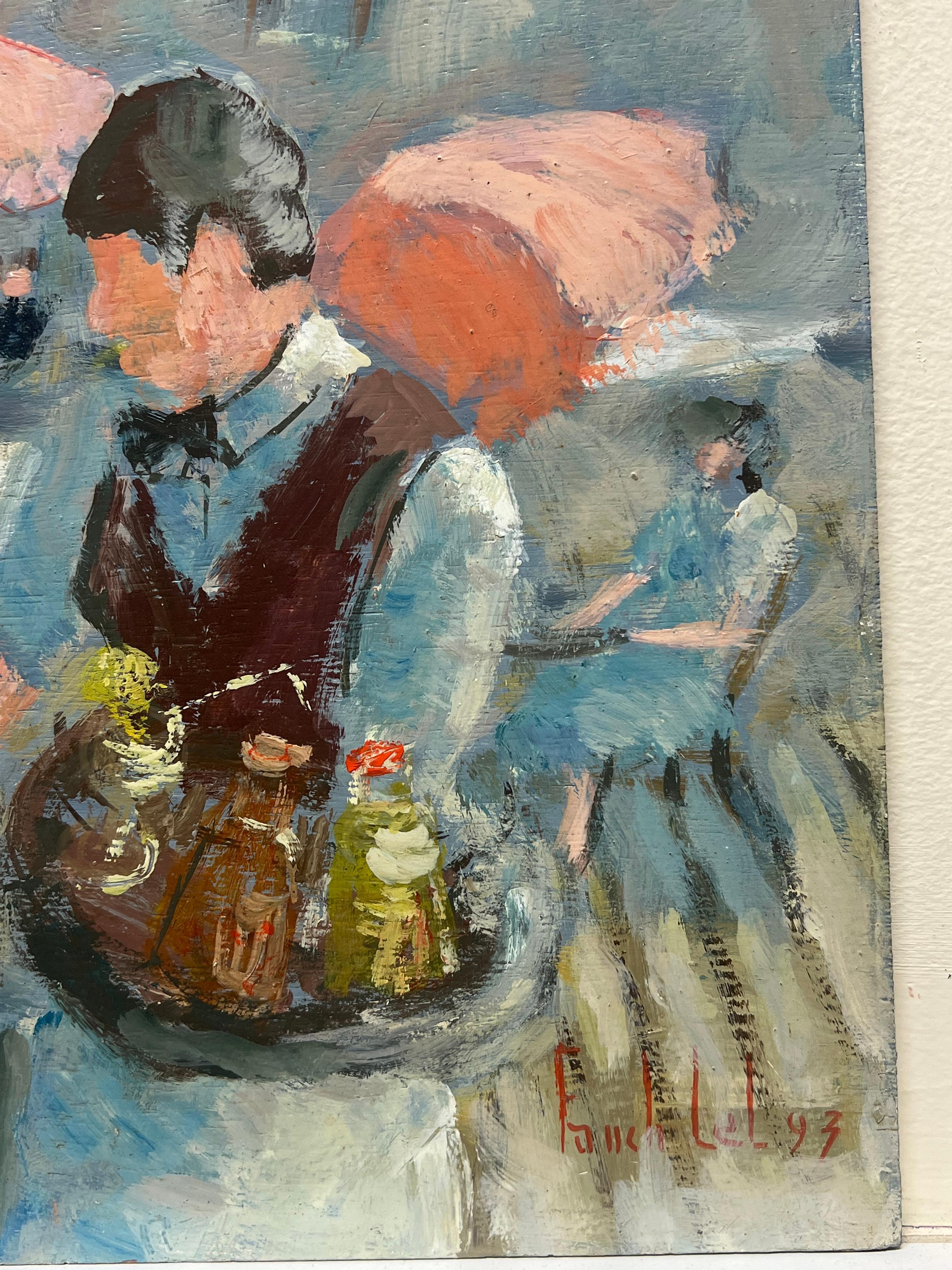 Peinture à l'huile d'un café français en plein air 2