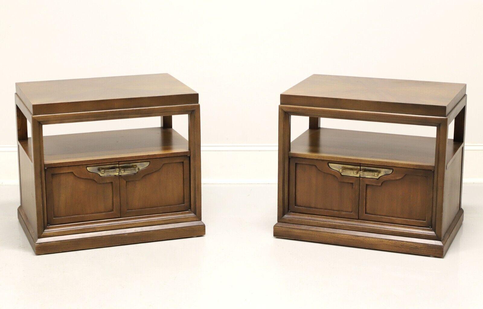 FANCHER 1960's Walnut Neoclassical Nightstands - Pair For Sale 3