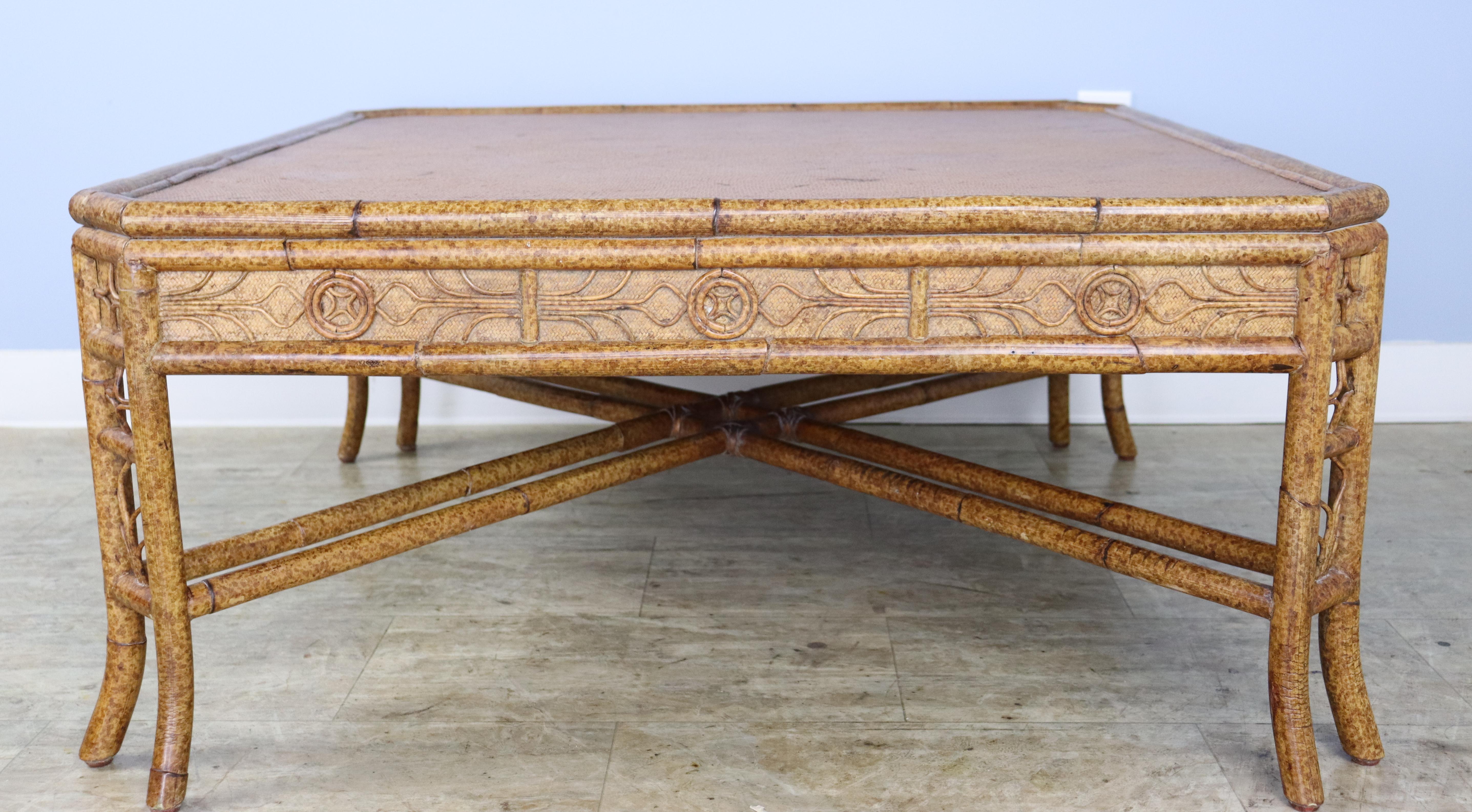 English Fanciful Bamboo Coffee Table For Sale