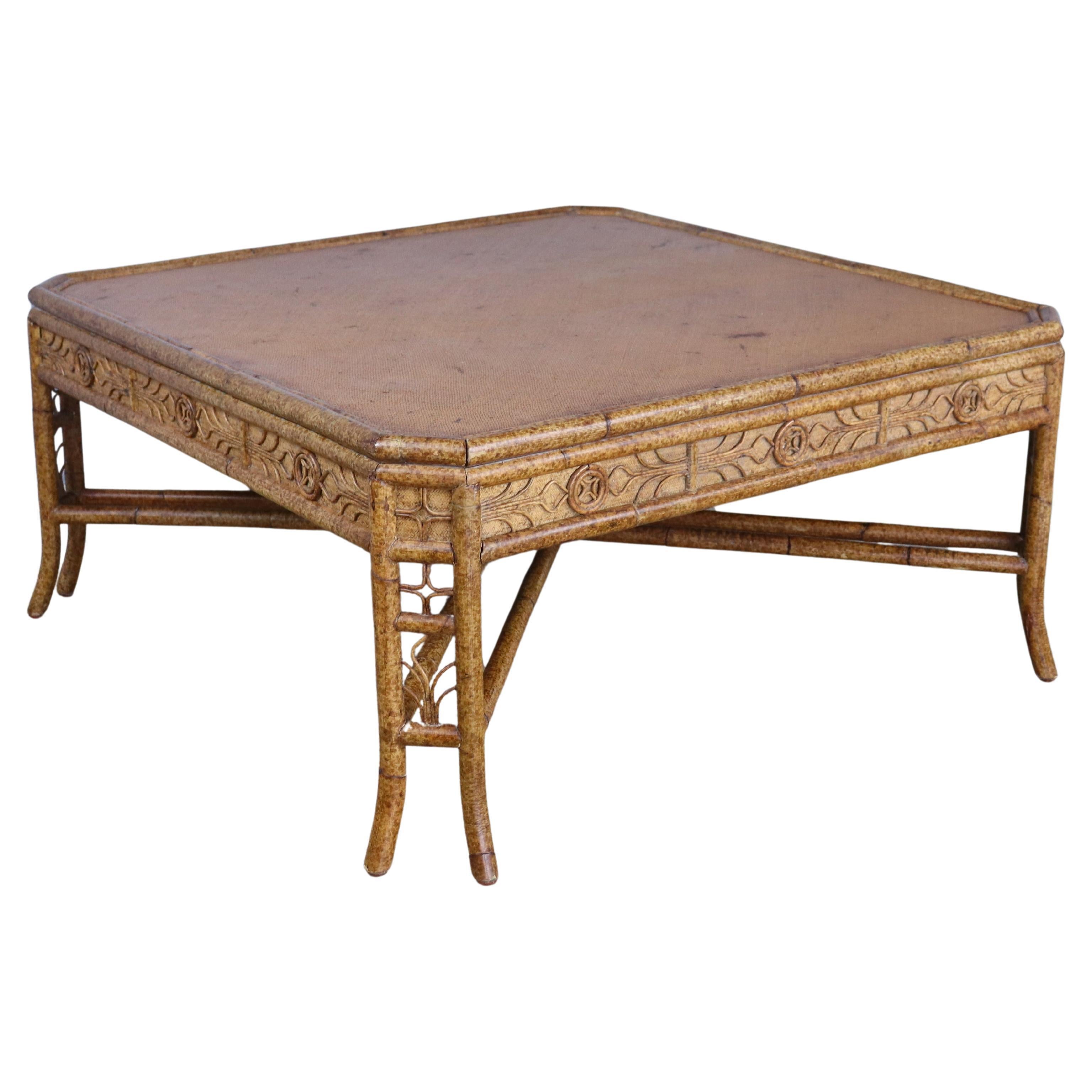 Fanciful Bamboo Coffee Table For Sale